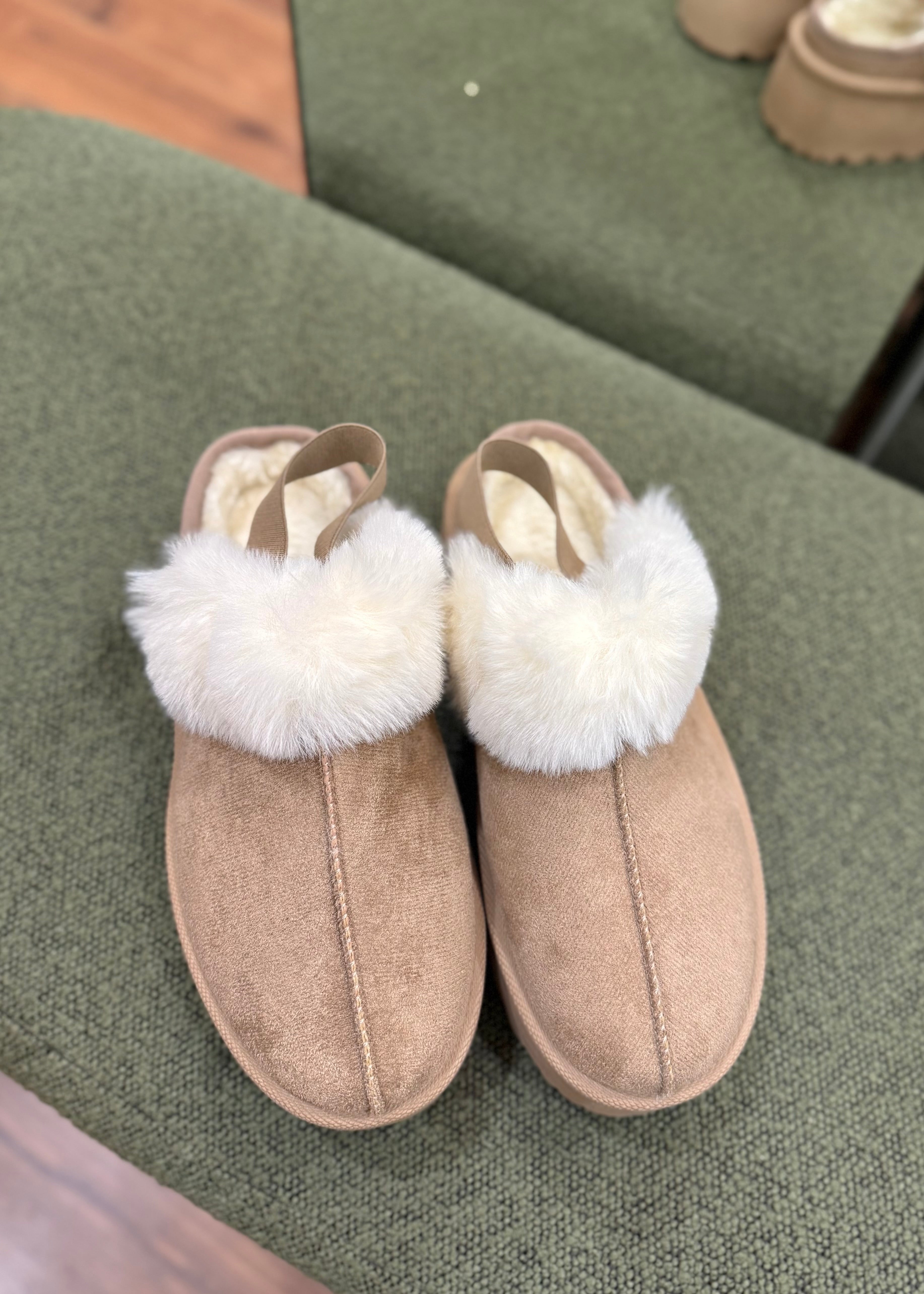 Chaussons platform Fur Beige L'adresse Corte