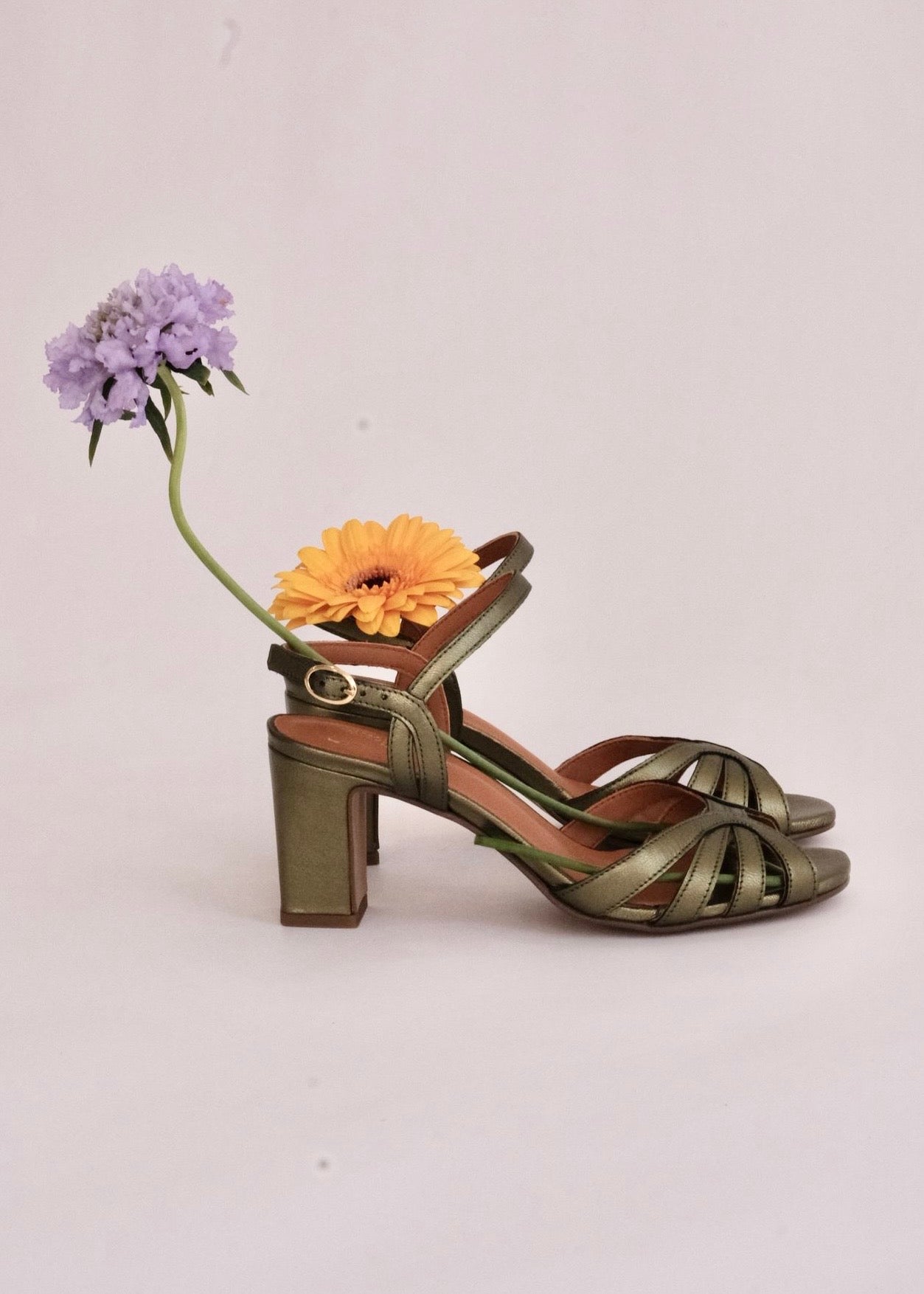 Sandales Maison Toufet Viviane kaki métal Maison Toufet