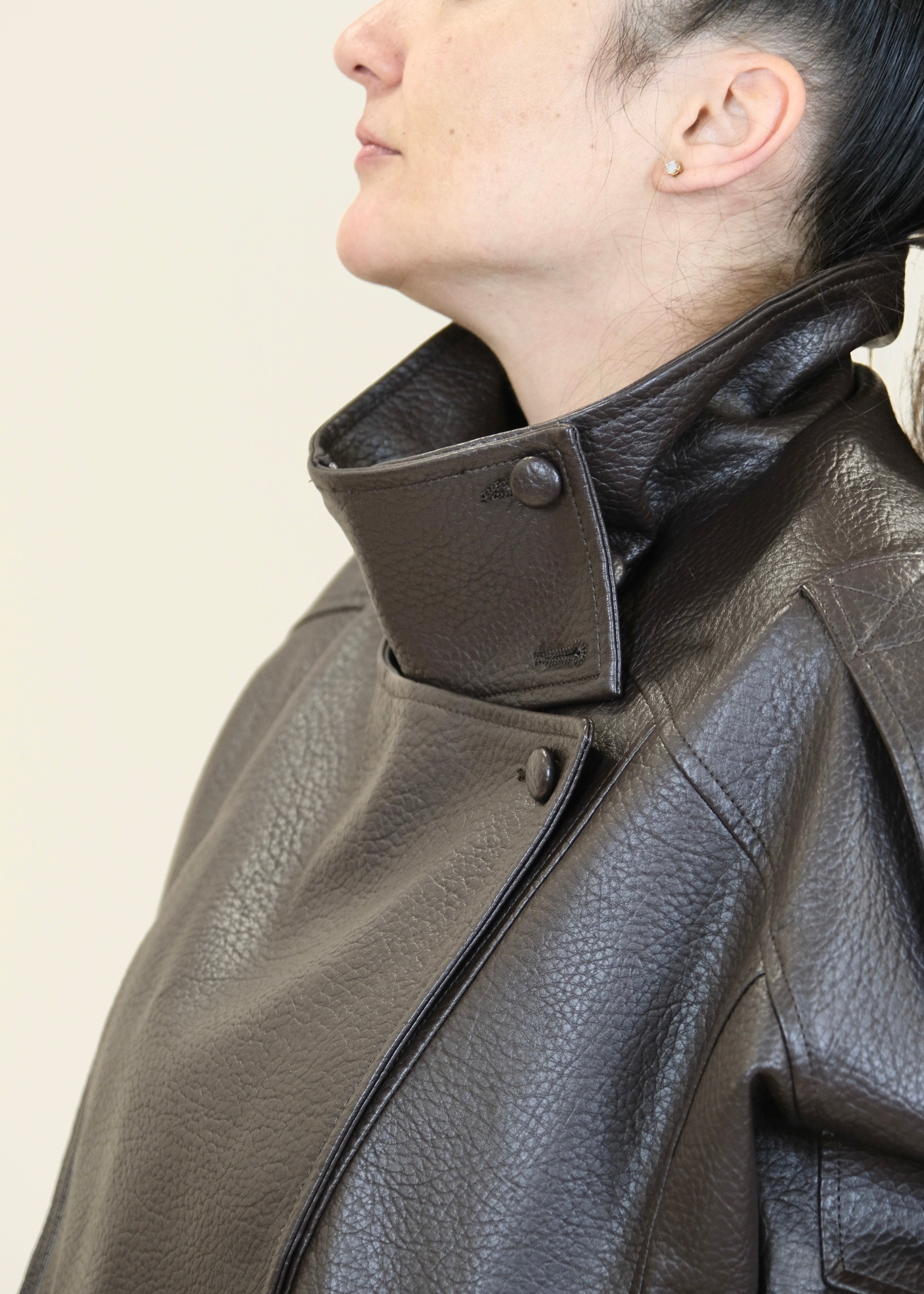 Blouson oversized FOLY chocolat L'adresse Corte