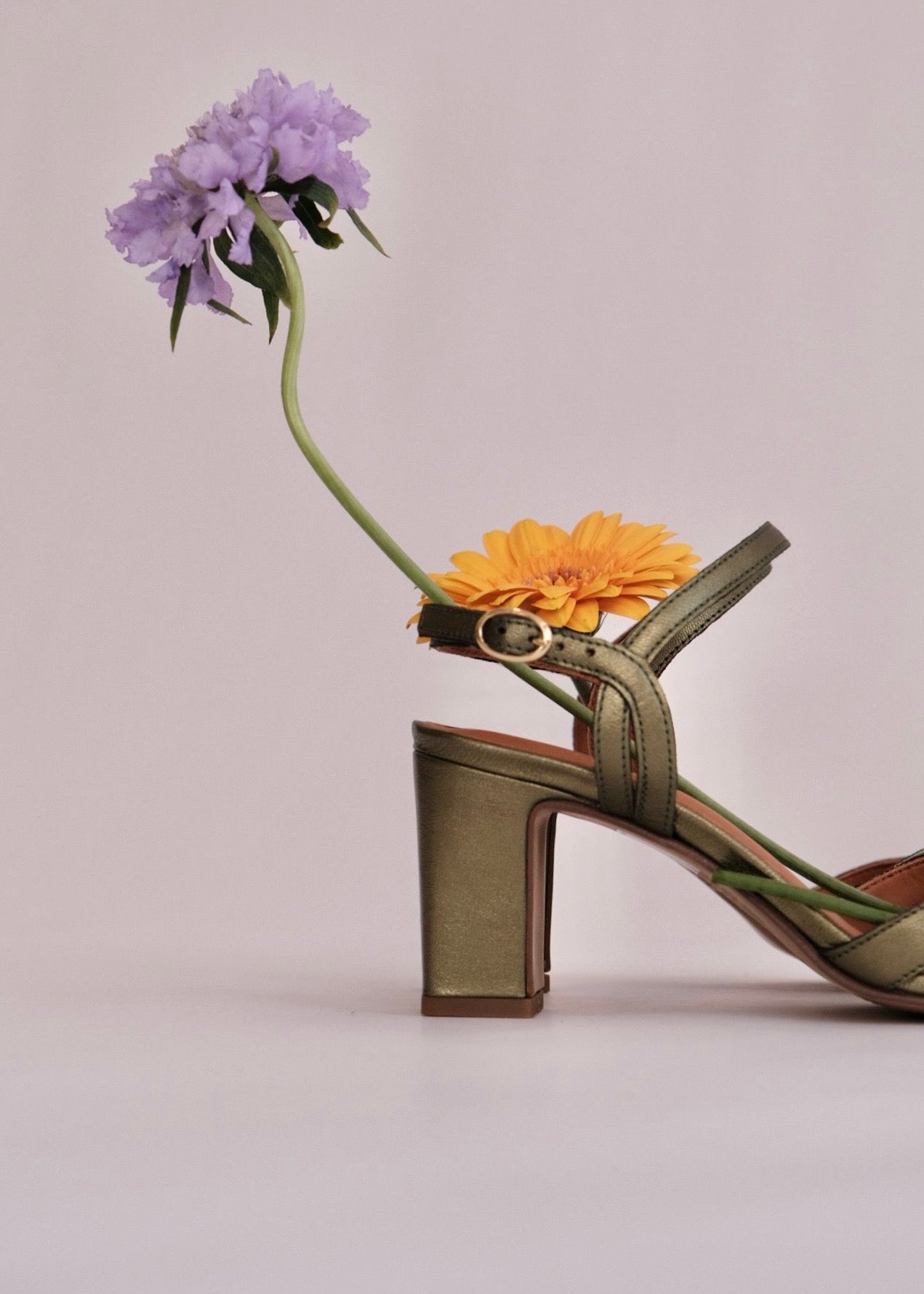 Sandales Maison Toufet Viviane kaki métal Maison Toufet