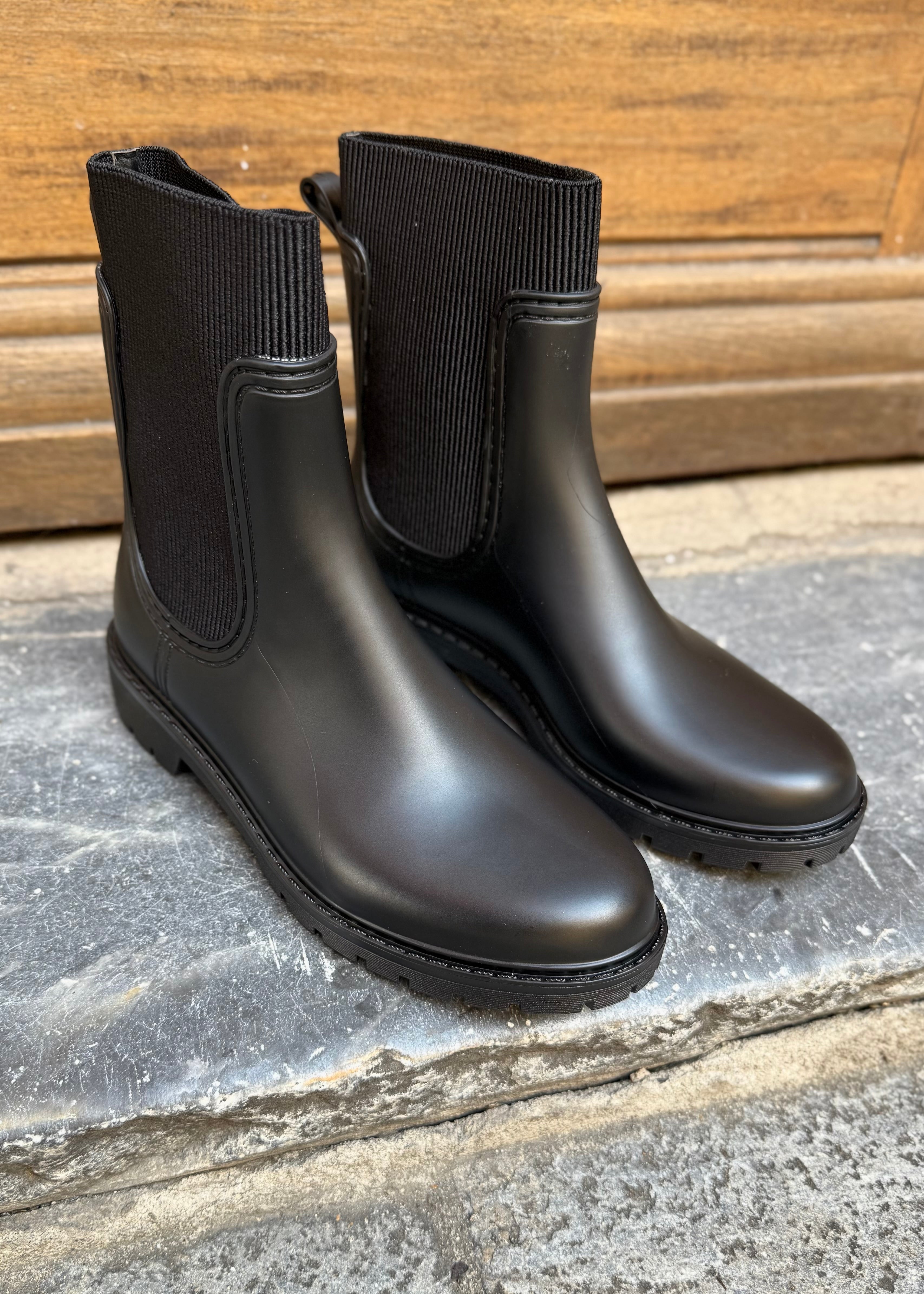 Bottines de pluie chelsea Noir L'adresse Corte