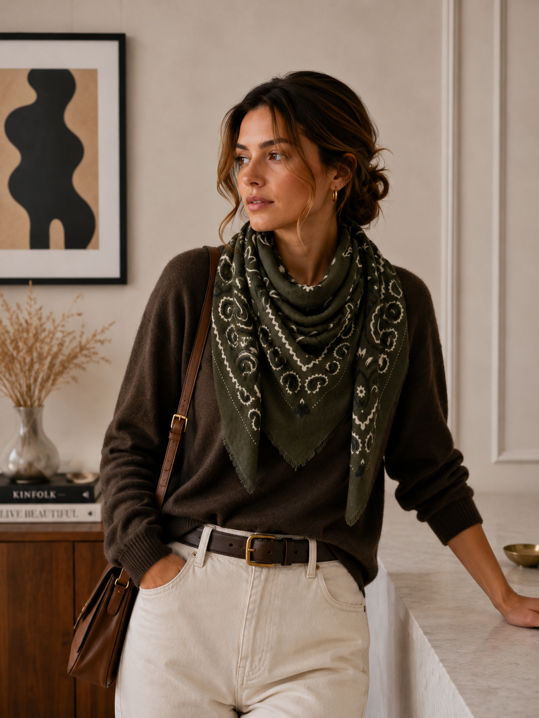 Écharpe bandana K21 Carré Lainé - L'adresse Corte 