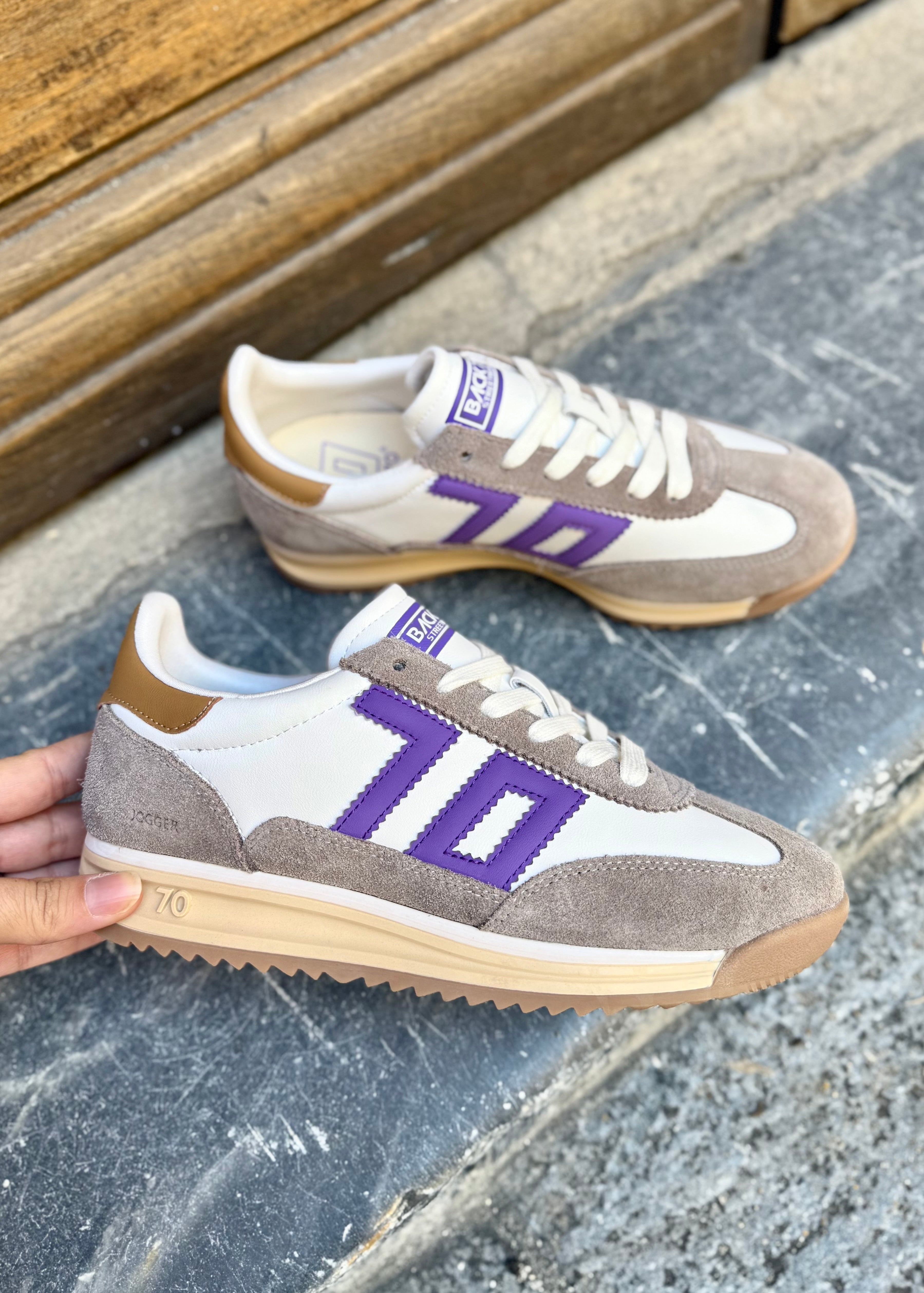 Baskets Back70 Jogger Taupe Purple Back 70
