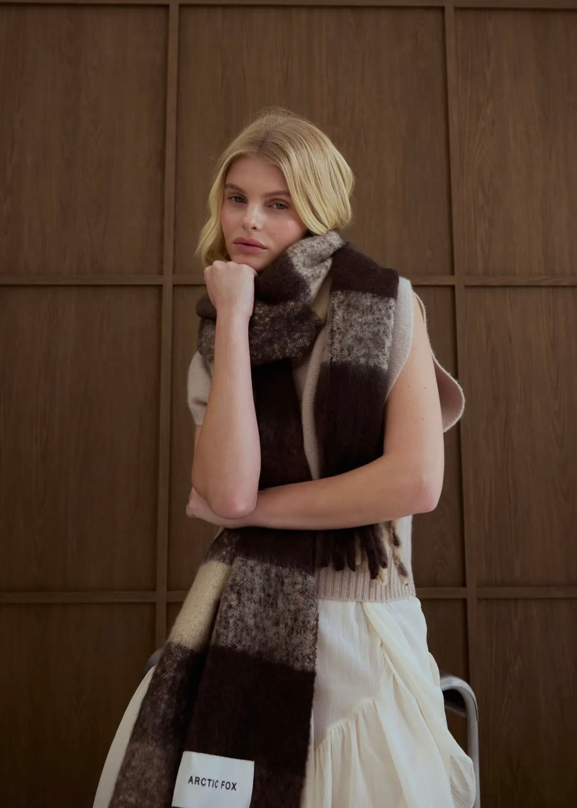 Écharpe Arctic Fox & Co - Brown check Arctic Fox and Co