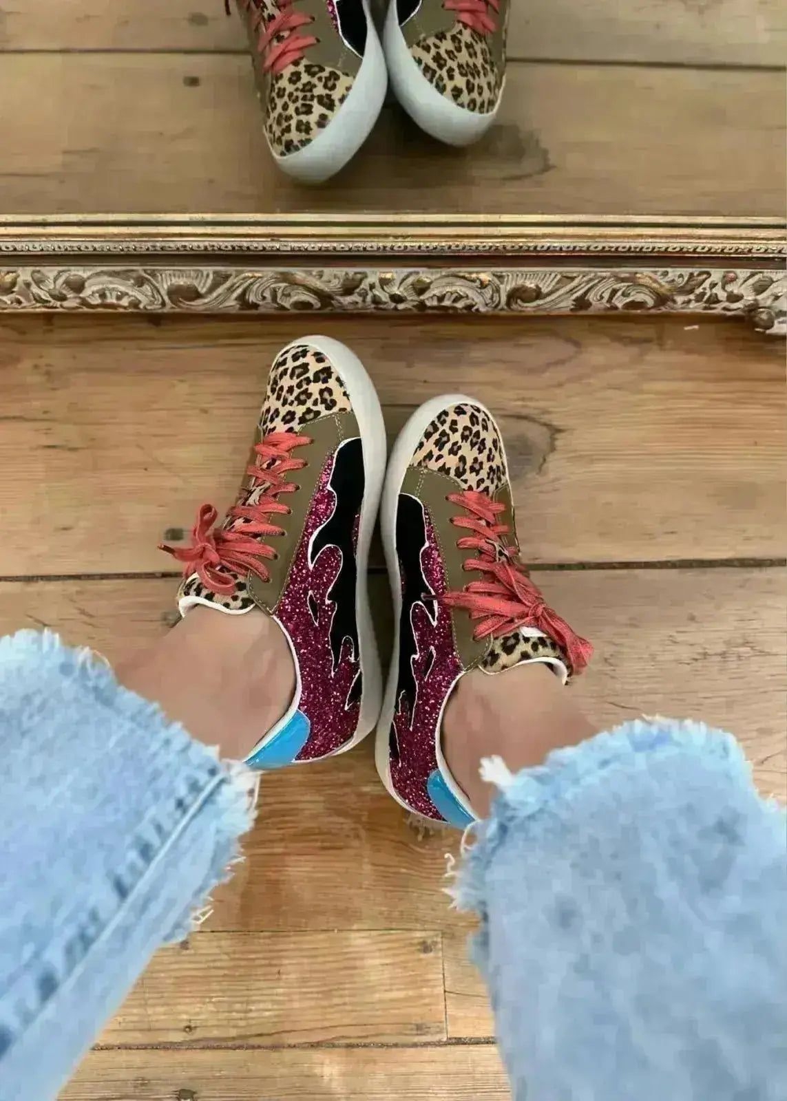 Baskets Bibi Lou Gamin Glitter/Léo print Bibi Lou