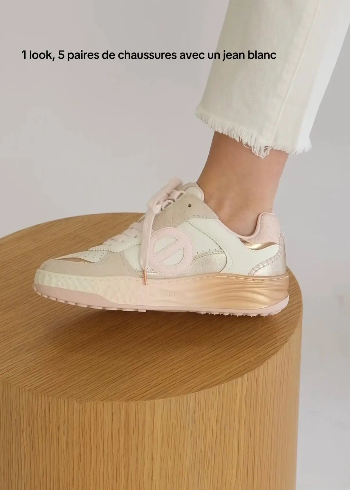 Baskets No Name Tyler court - Rose/Blanc No Name