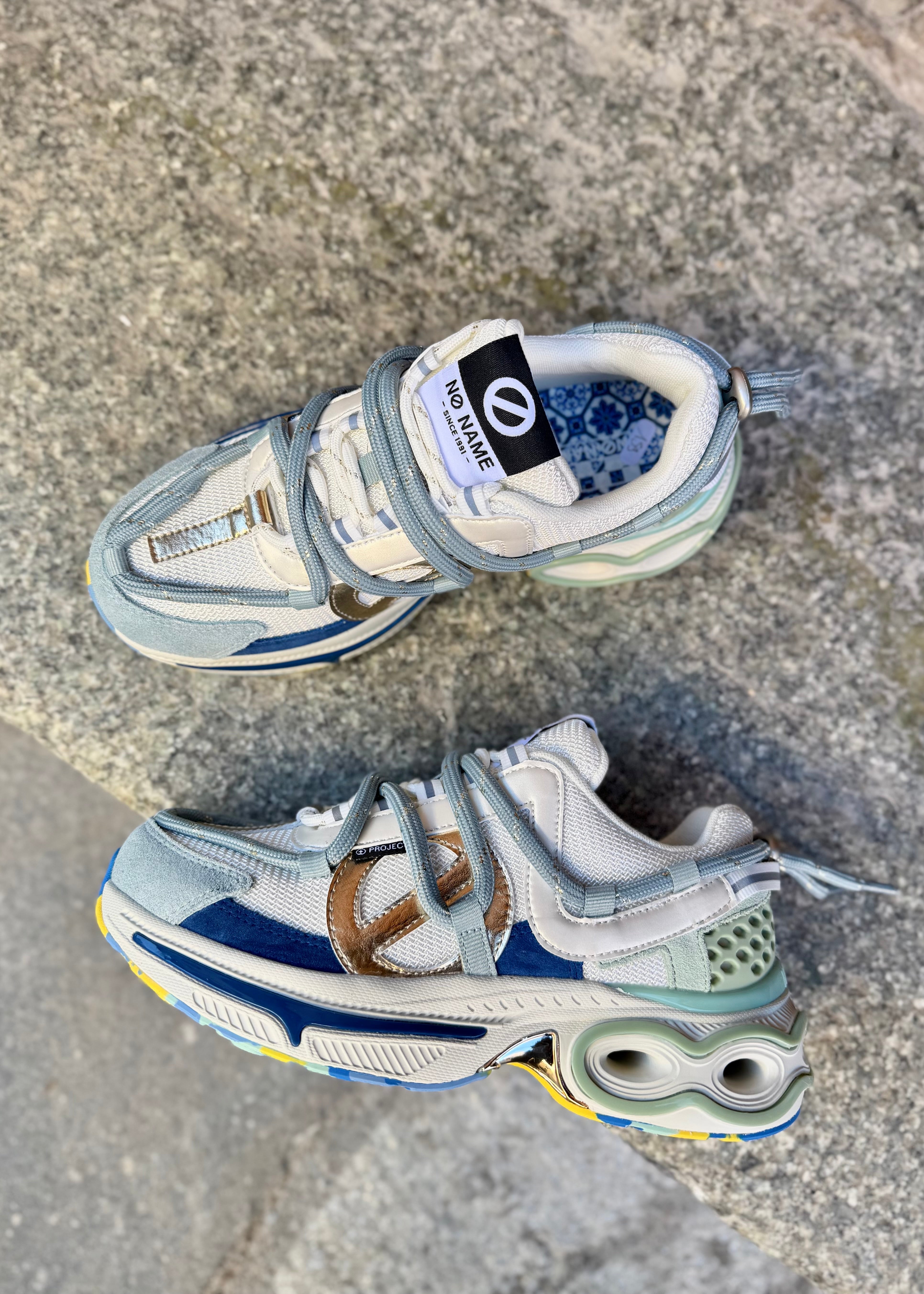 Baskets No Name Willo runner - Sky/Gold No Name