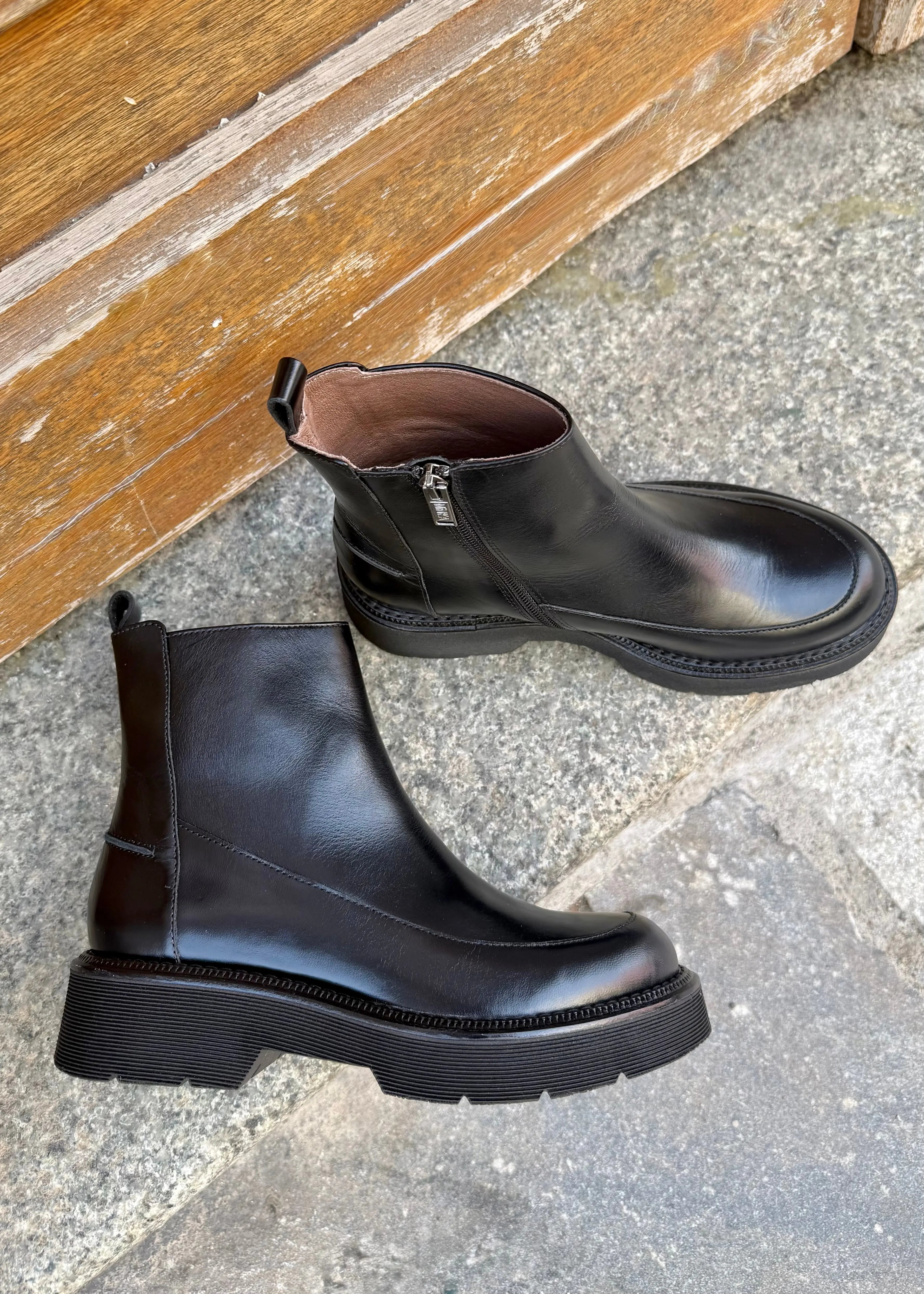 Bottines Minka LINK cuir noir Minka Design