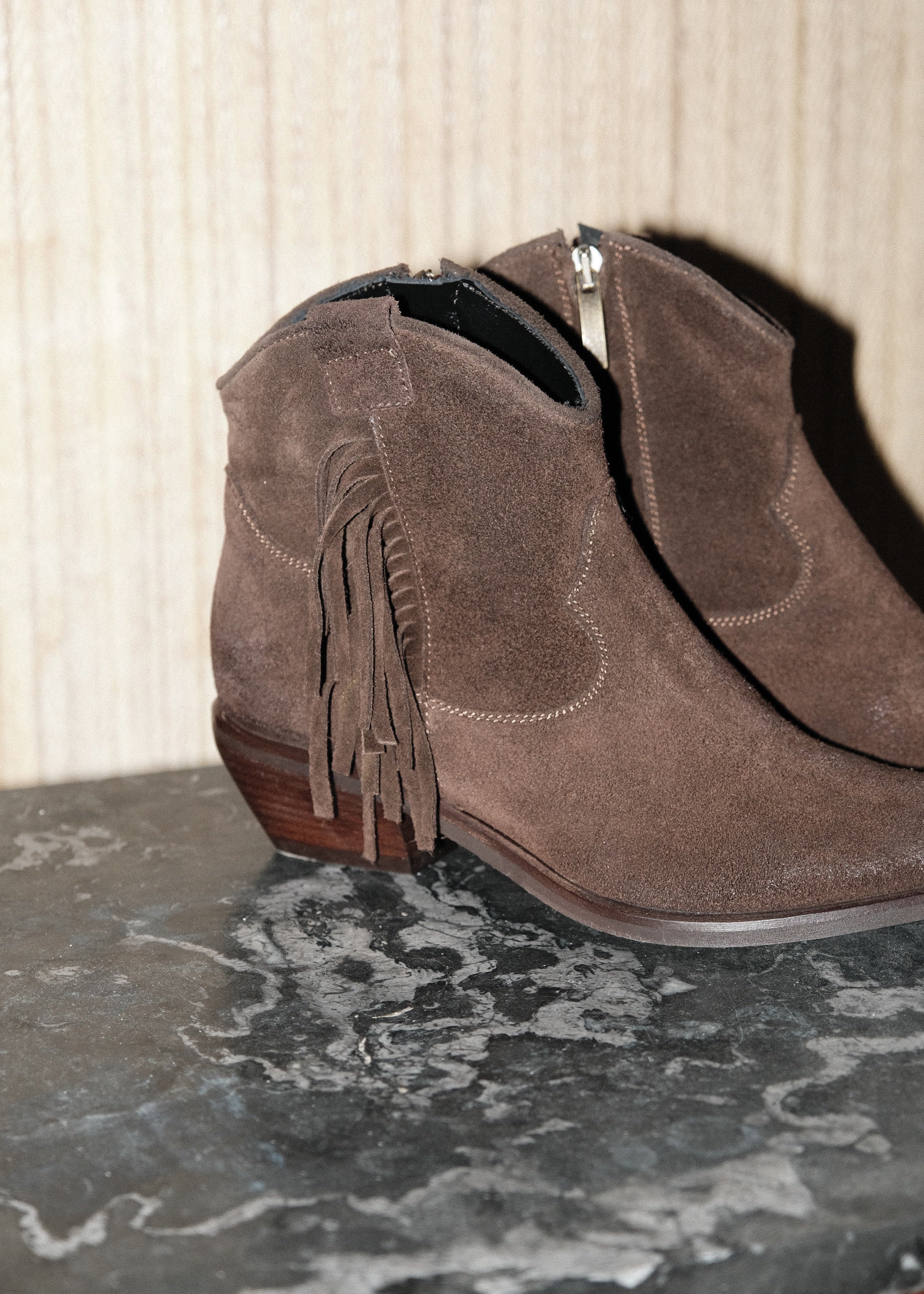 Bottines à franges Niche velours Marron Niche scarpe