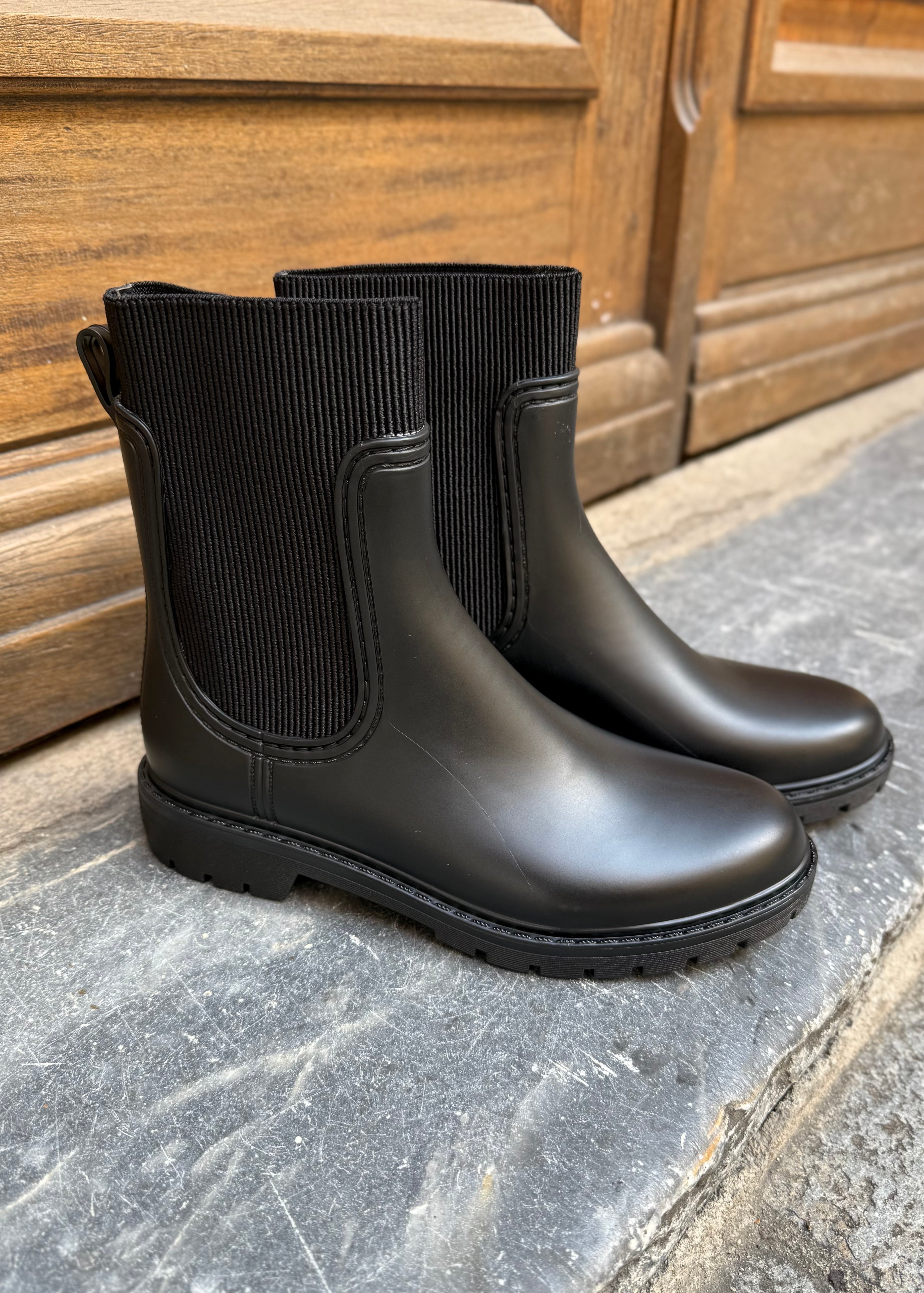 Bottines de pluie chelsea Noir L'adresse Corte