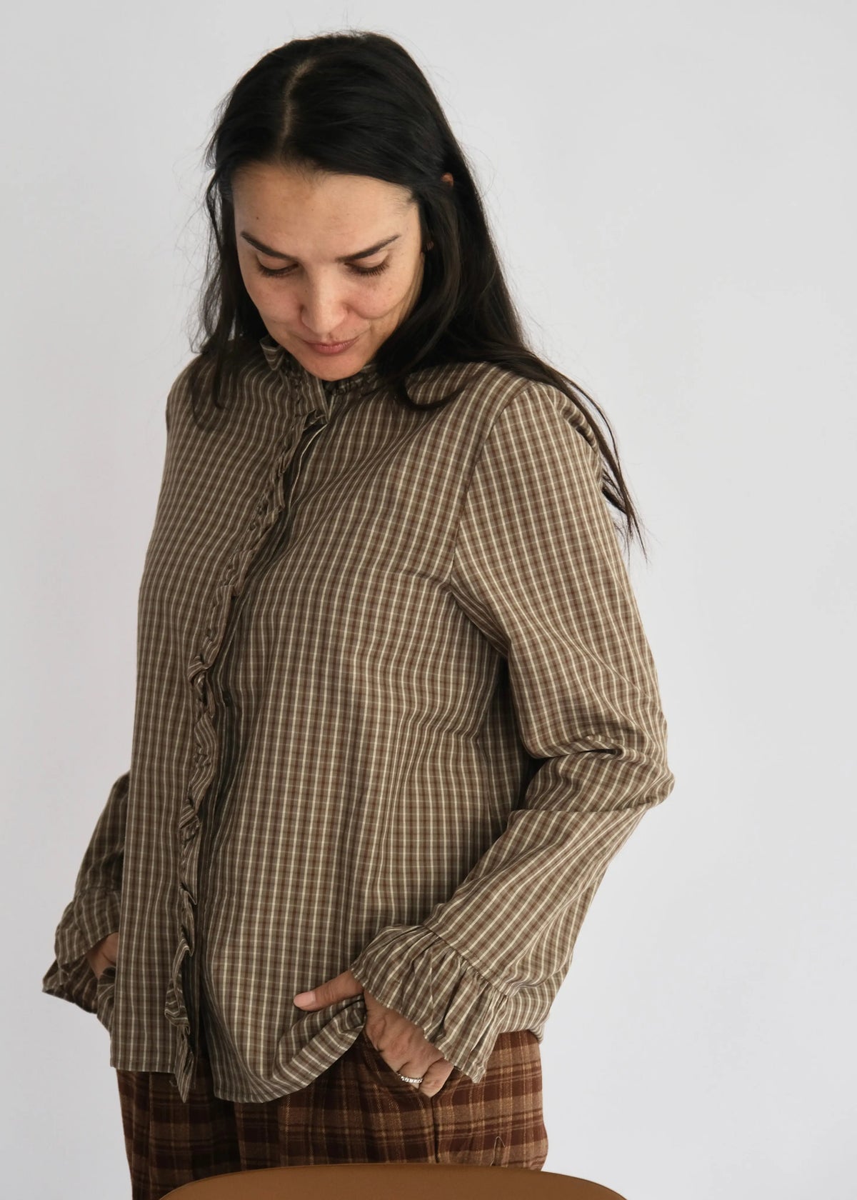 Chemise à carreaux - Kaki L'adresse Corte