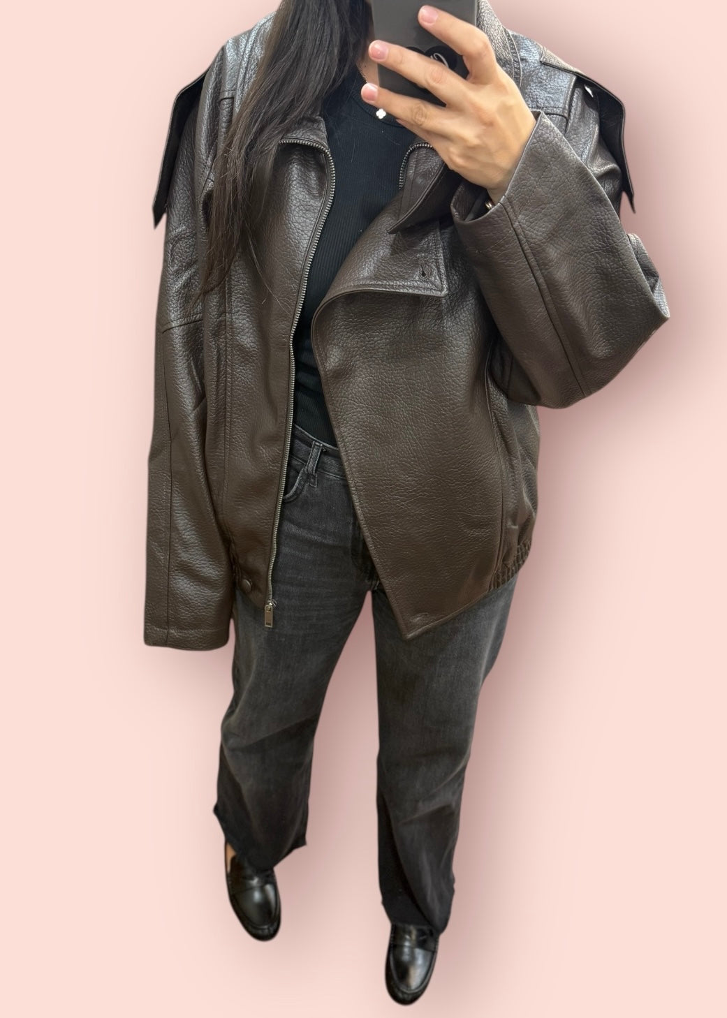 Blouson oversized FOLY chocolat L'adresse Corte