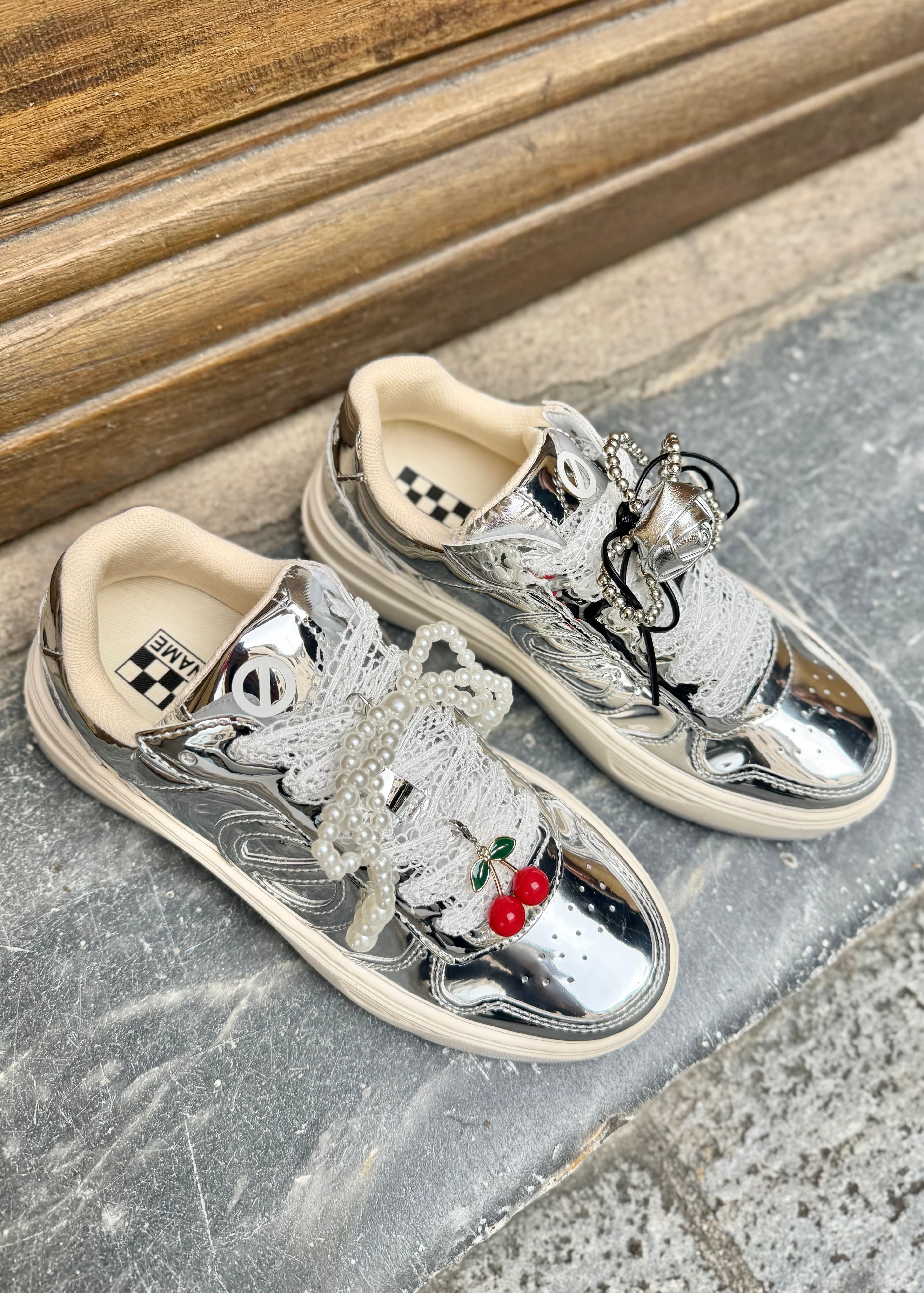 Baskets No Name Alison Sneaker - Silver/Mirror No Name