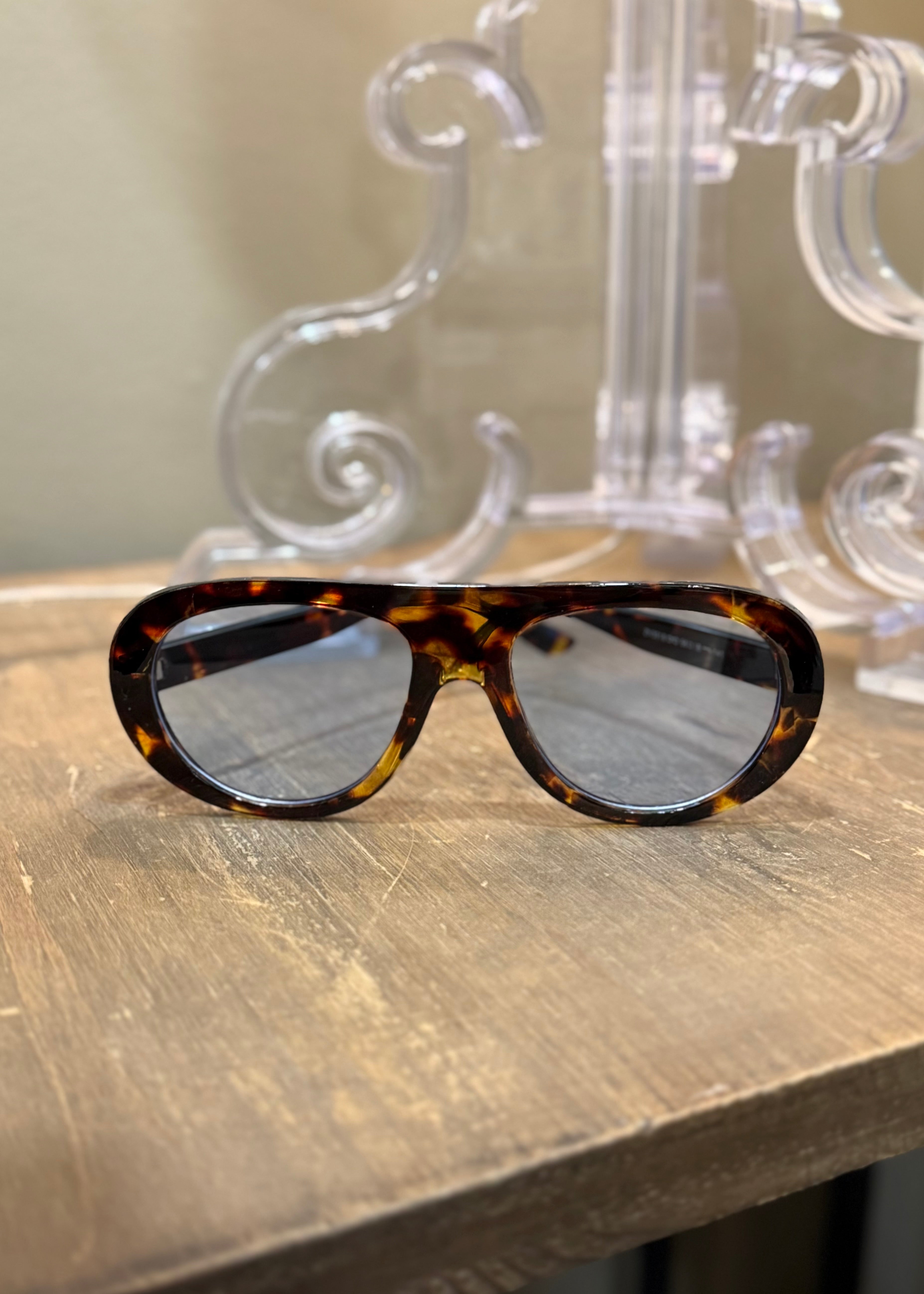 Lunettes tendance écaille/verre bleu L'adresse Corte