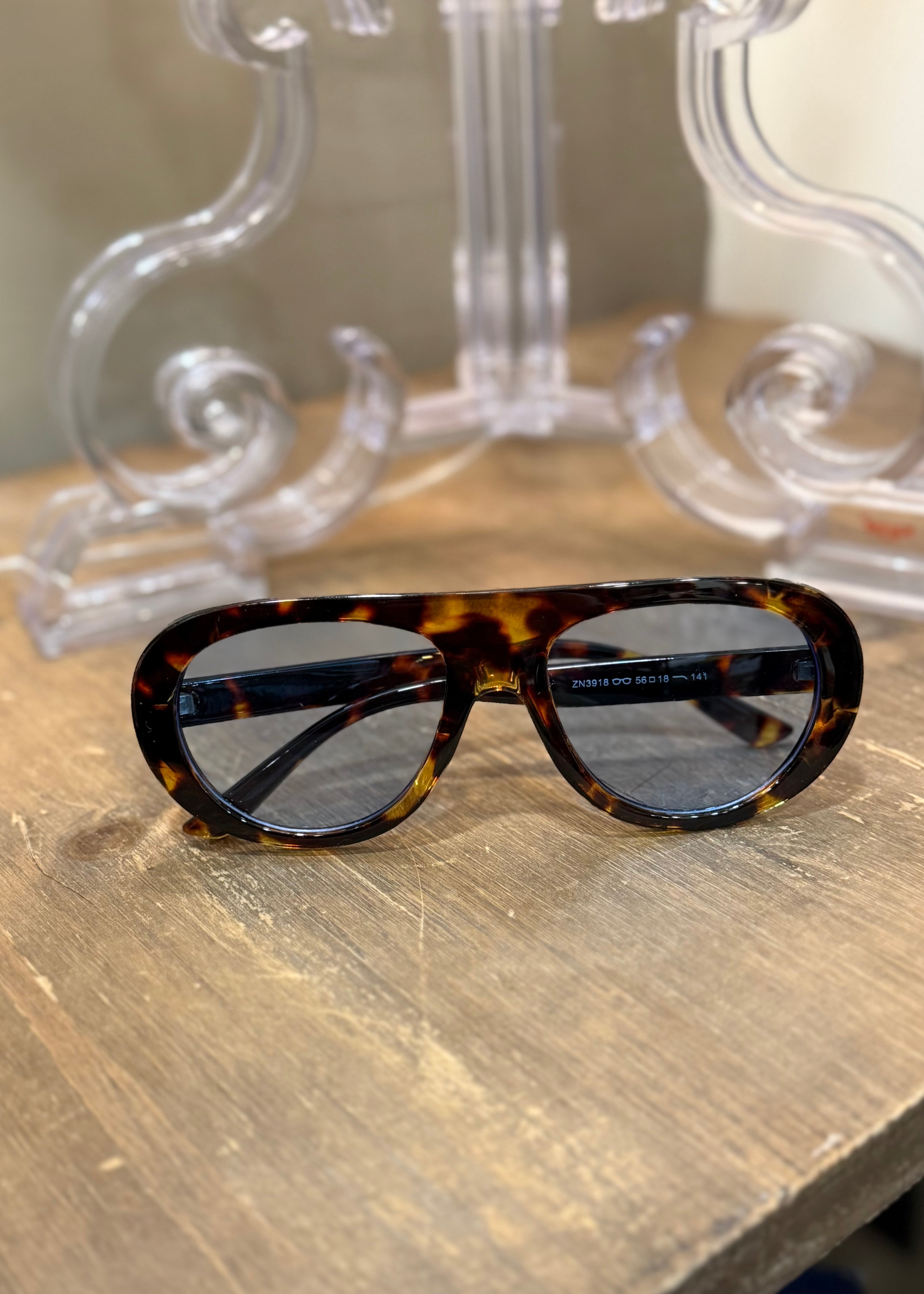 Lunettes tendance écaille/verre bleu L'adresse Corte