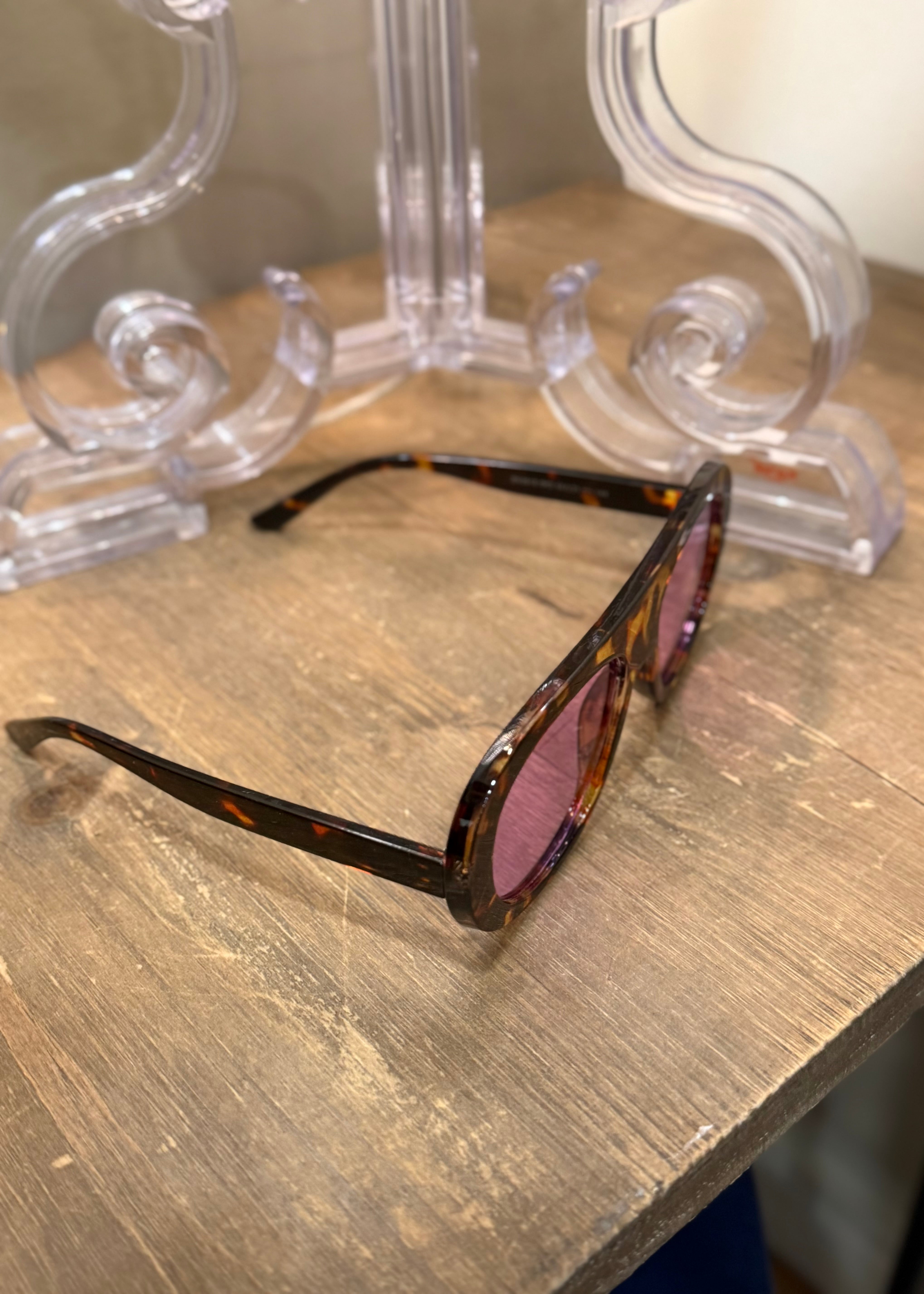 Lunettes tendance écaille/verre rose L'adresse Corte