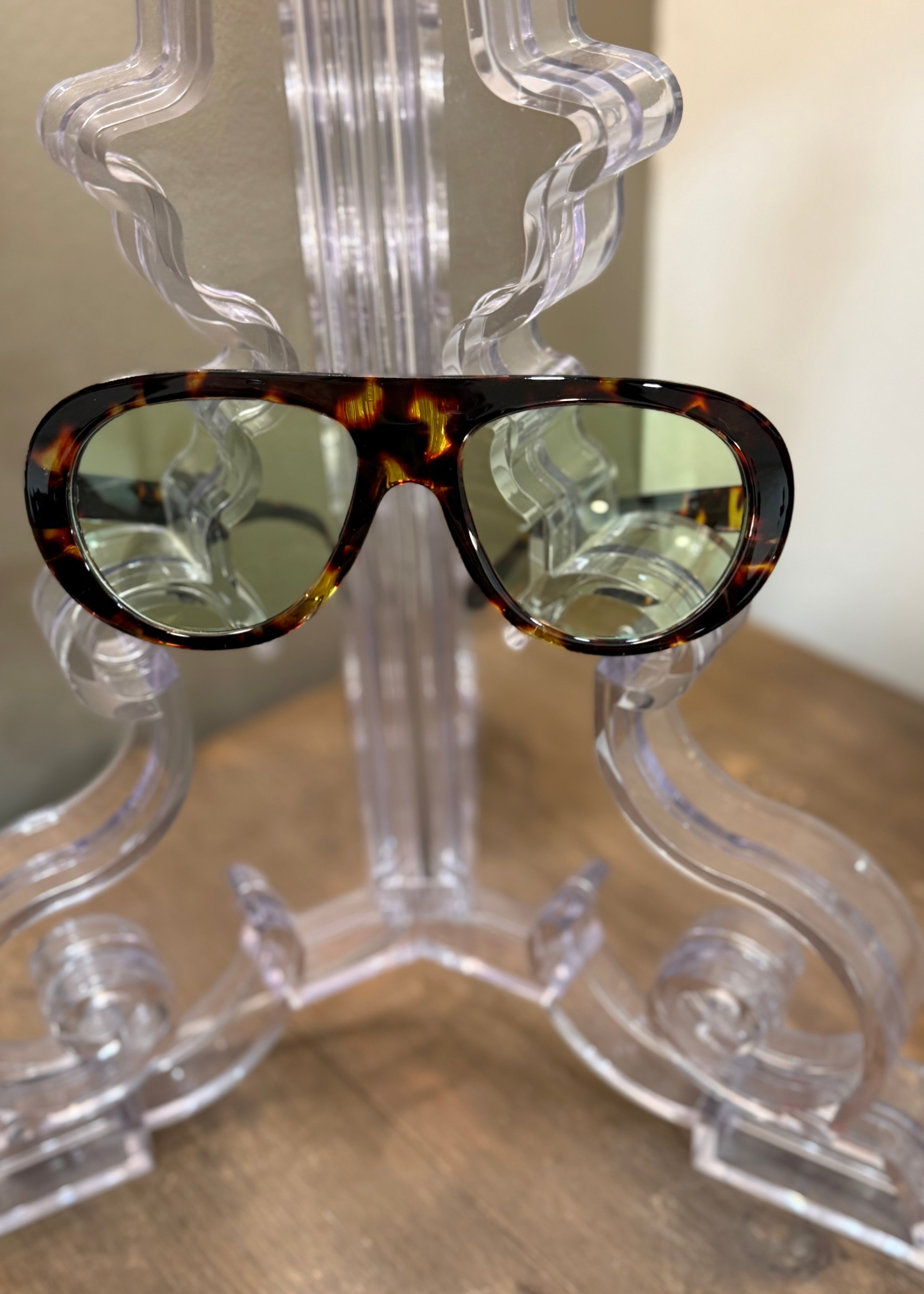 Lunettes tendance écaille/verre vert L'adresse Corte