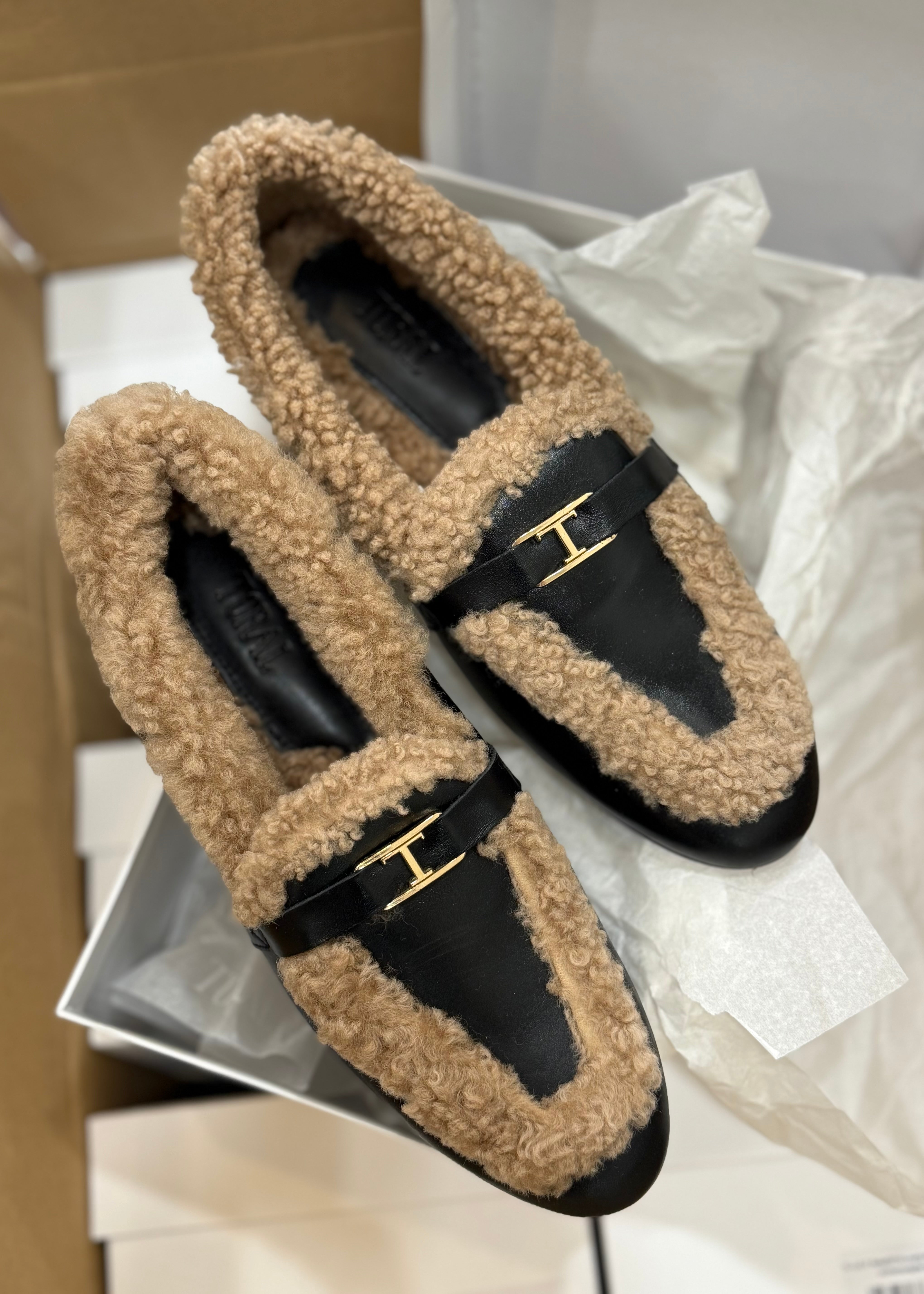 Mocassins Toral Lily Black shearling Toral
