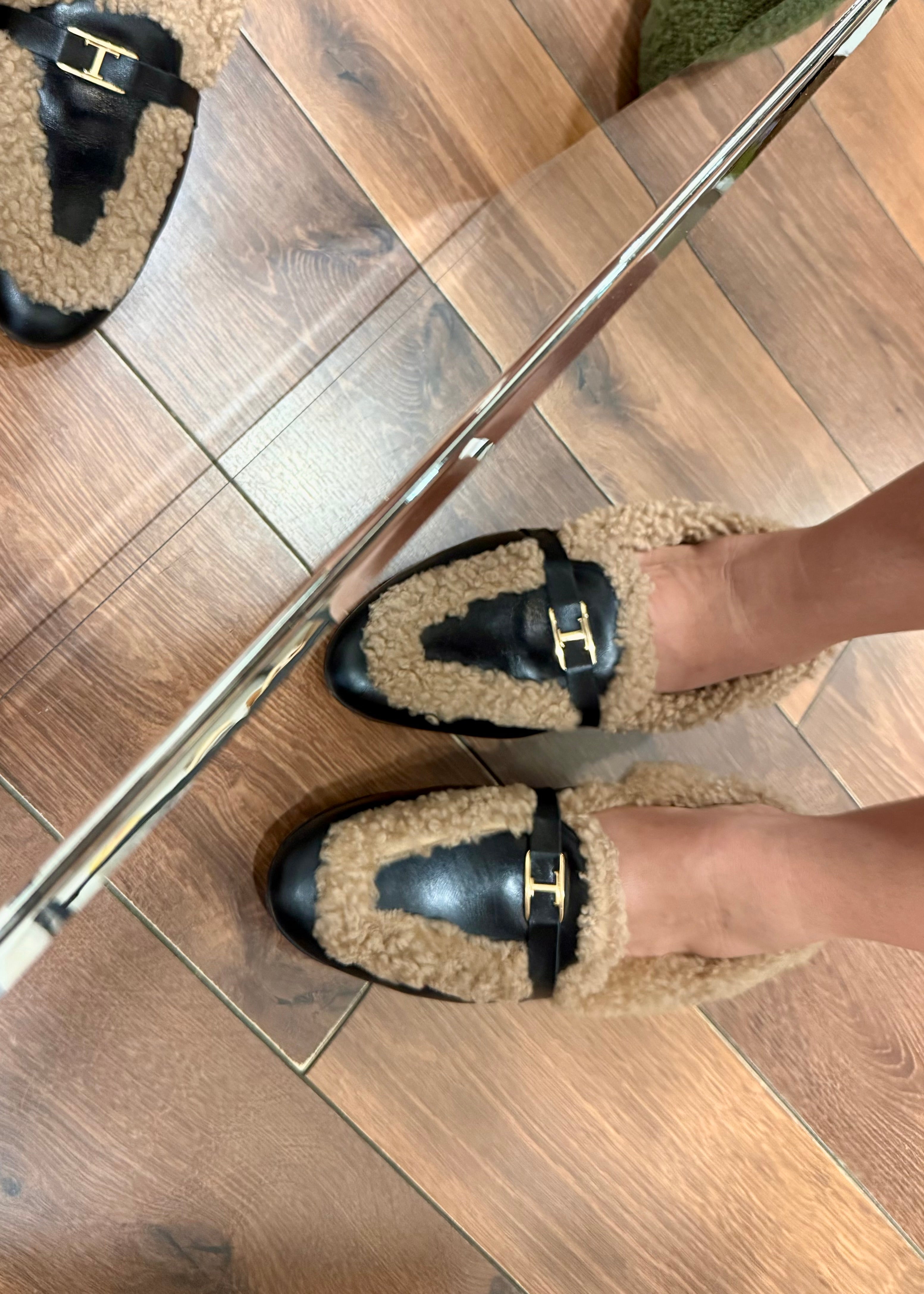 Mocassins Toral Lily Black shearling Toral