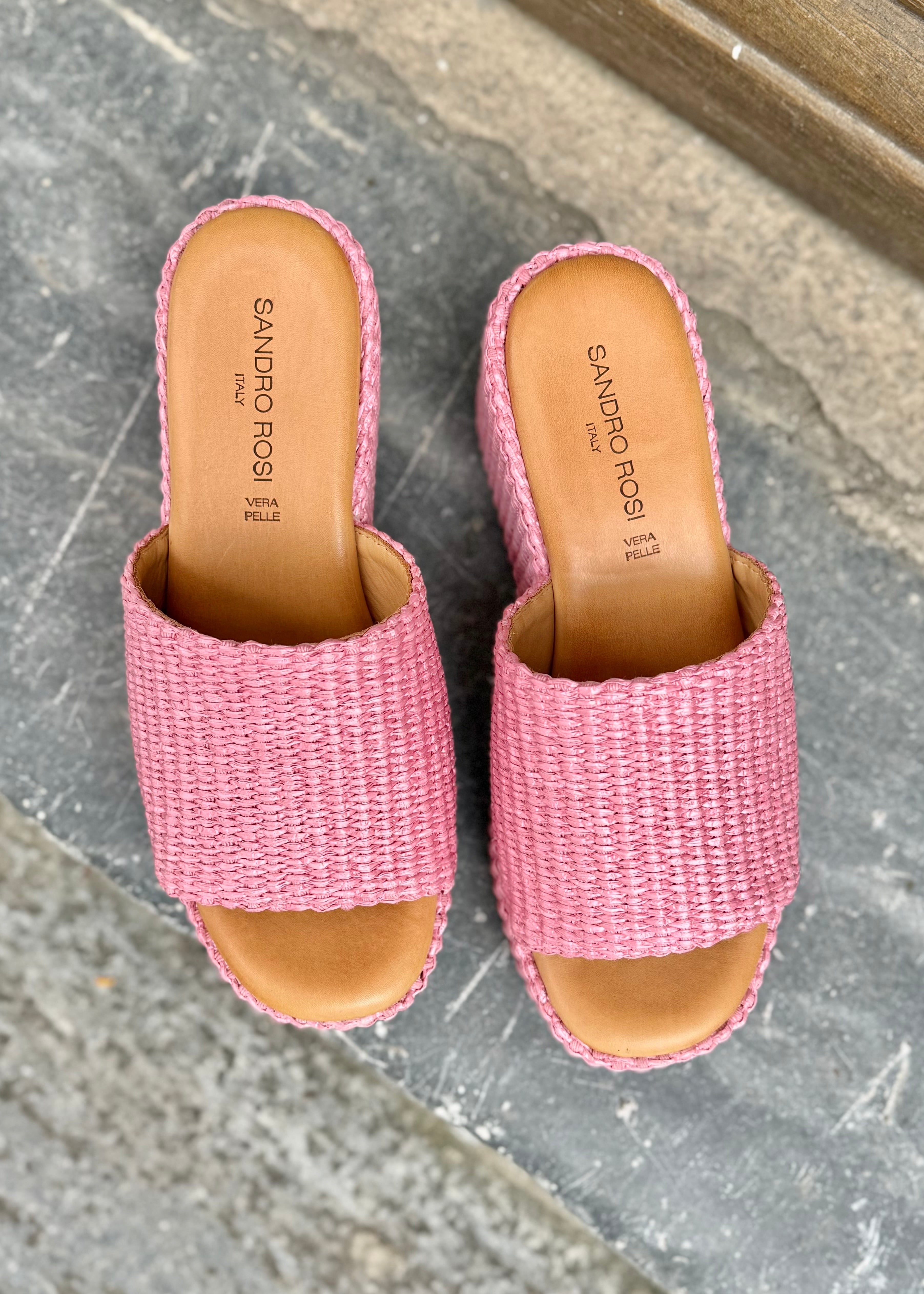 Mules compensées Sandro Rosi Rose Sandro Rosi