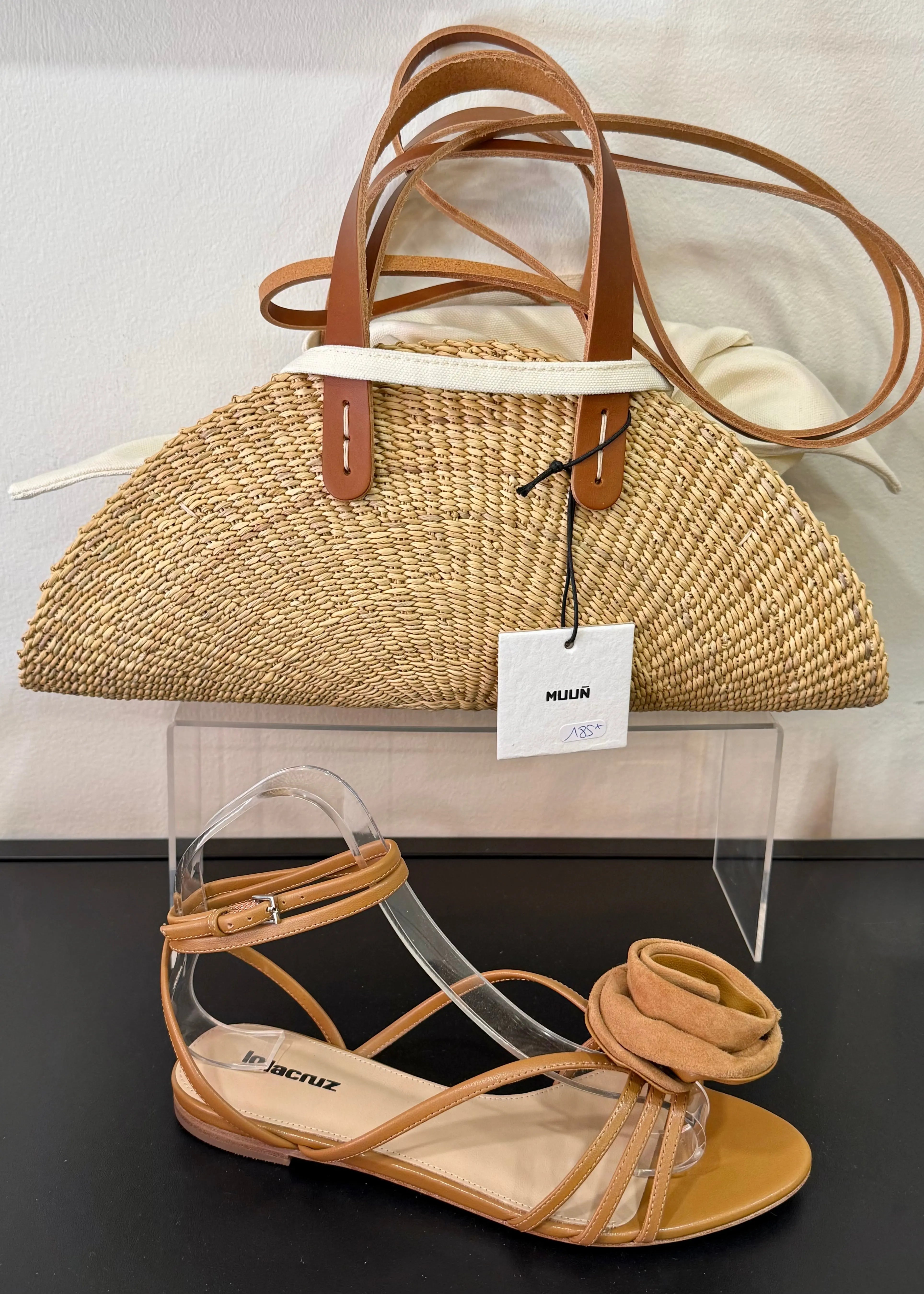 Panier Muuñ Bimba - Naturel - Anses cuir Tan Muuñ