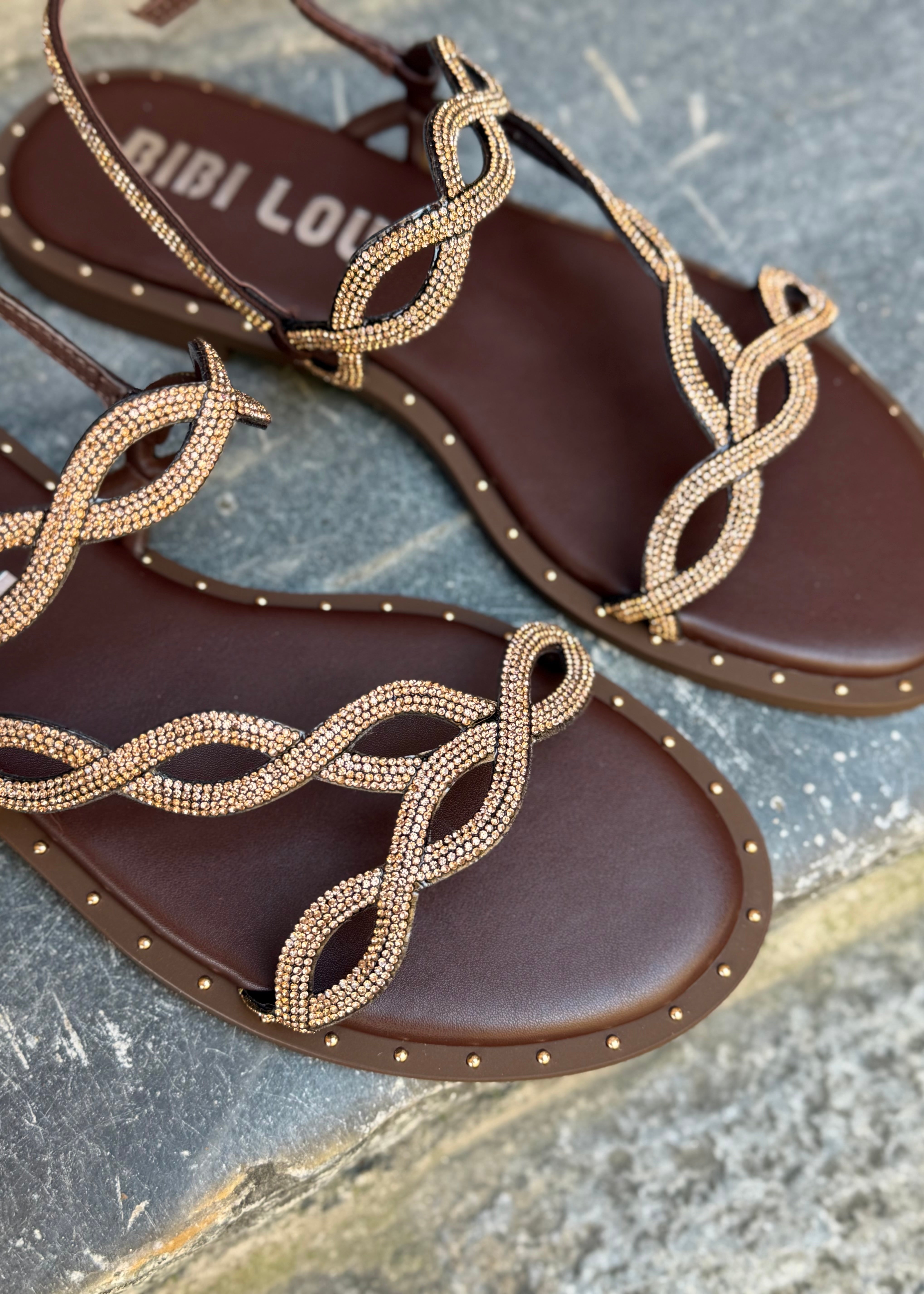 Sandales Bibi Lou Illion Marron strass Bibi Lou