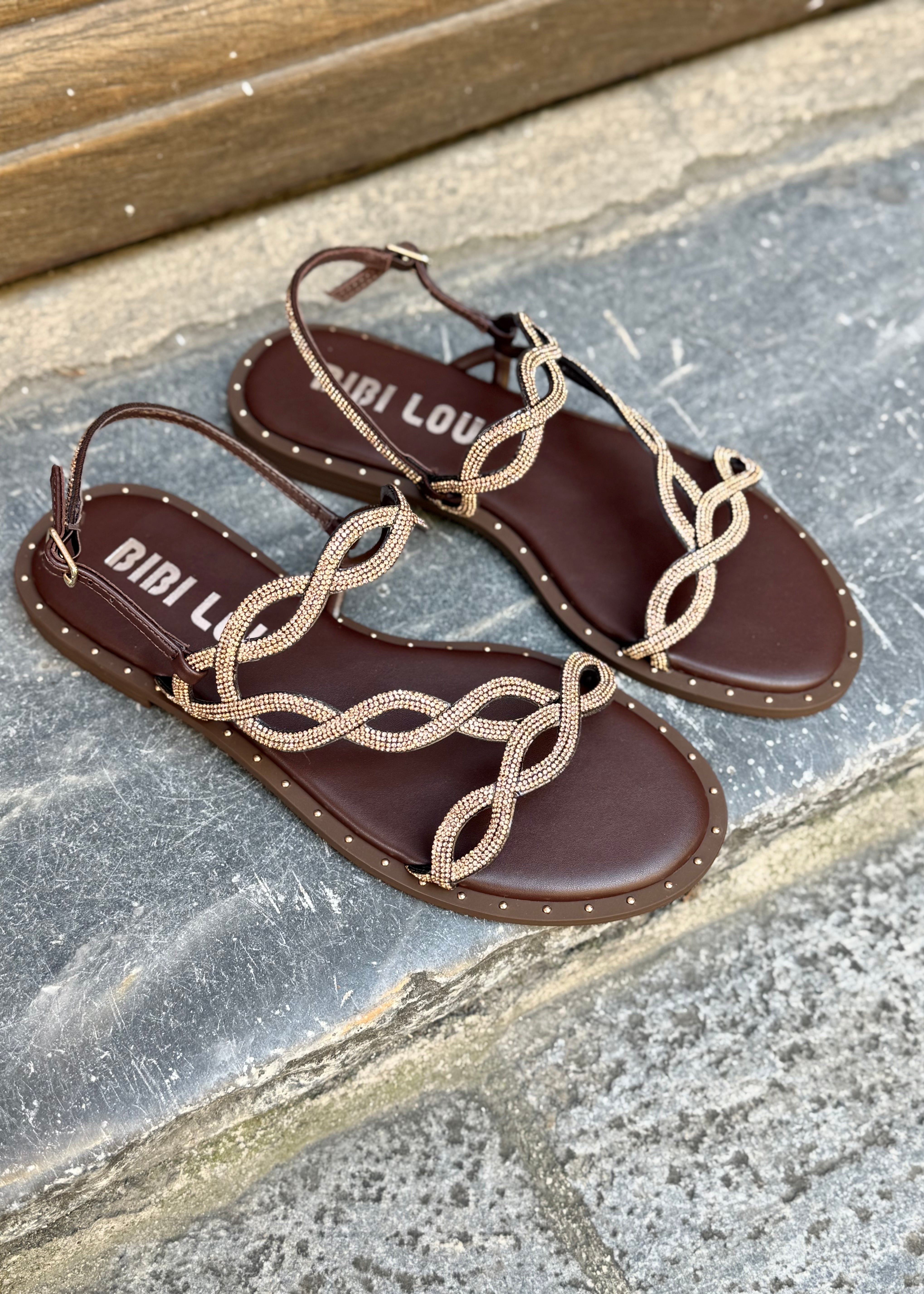 Sandales Bibi Lou Illion Marron strass Bibi Lou