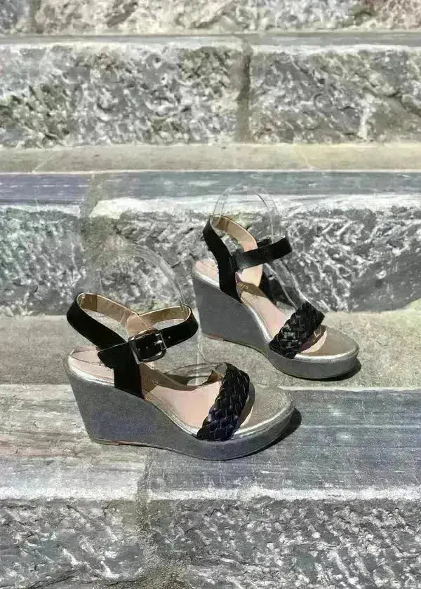 Sandales compensées Romanne 1423 Nero Romanne