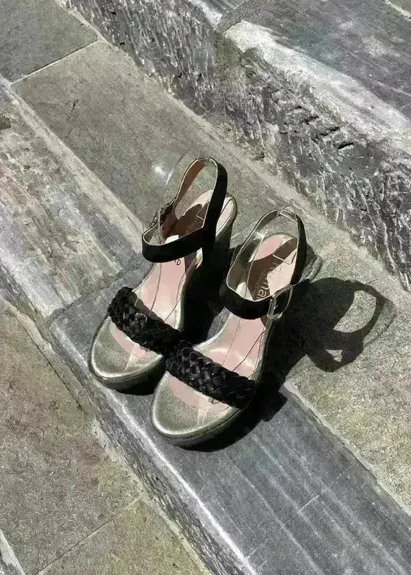 Sandales compensées Romanne 1423 Nero Romanne