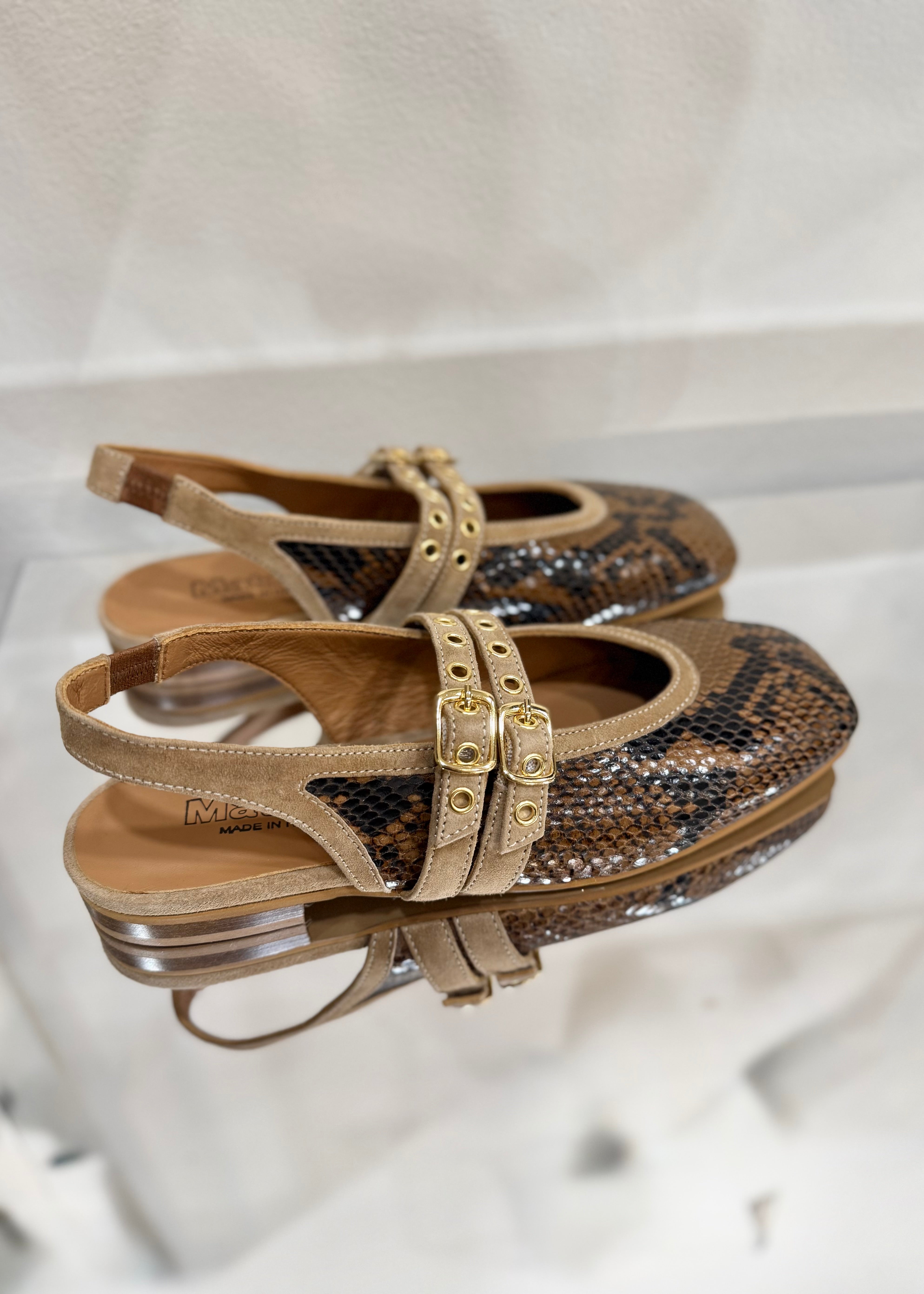 Slingbacks Mat:20 - 9233 python cognac Mat:20