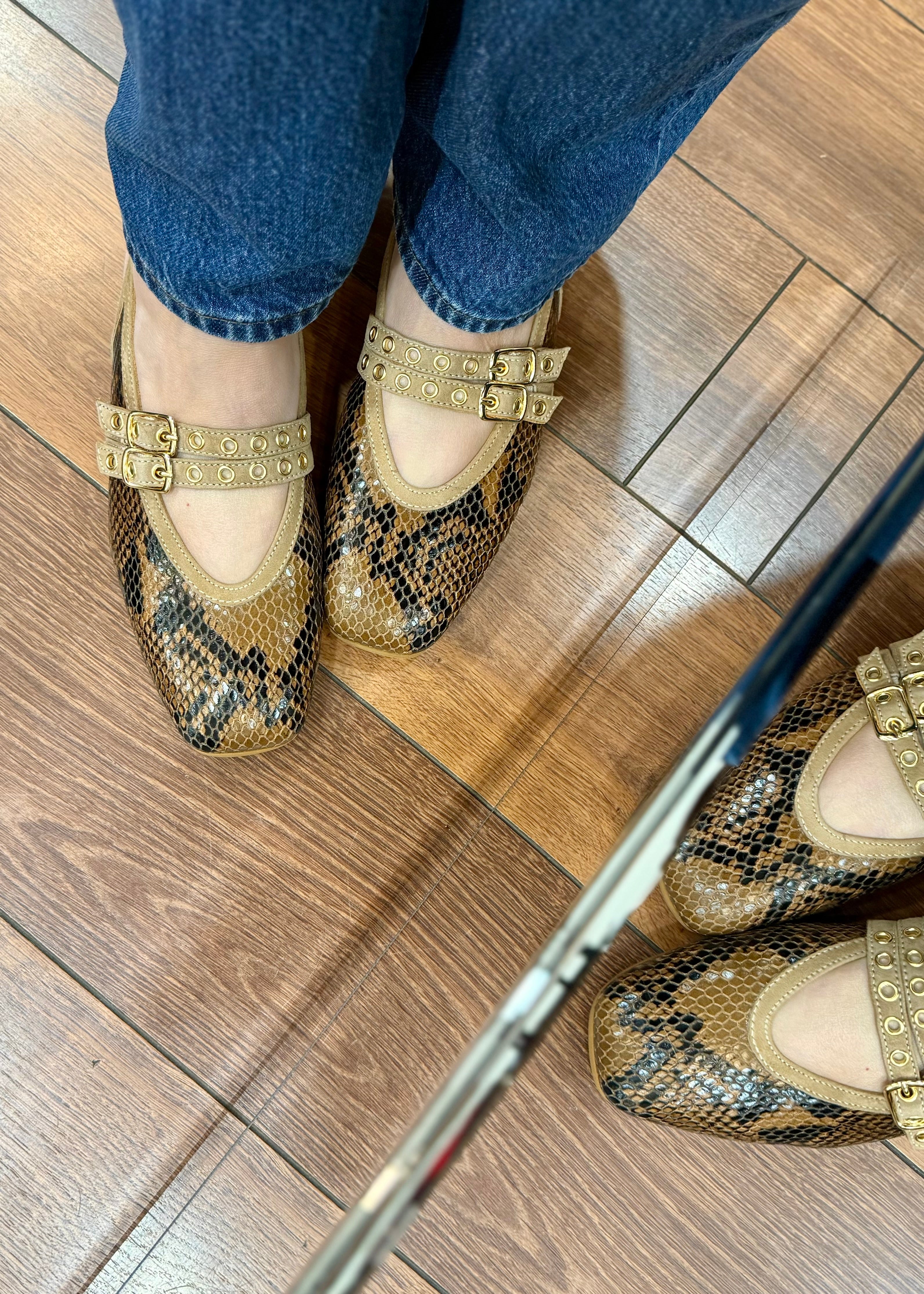 Slingbacks Mat:20 - 9233 python cognac Mat:20
