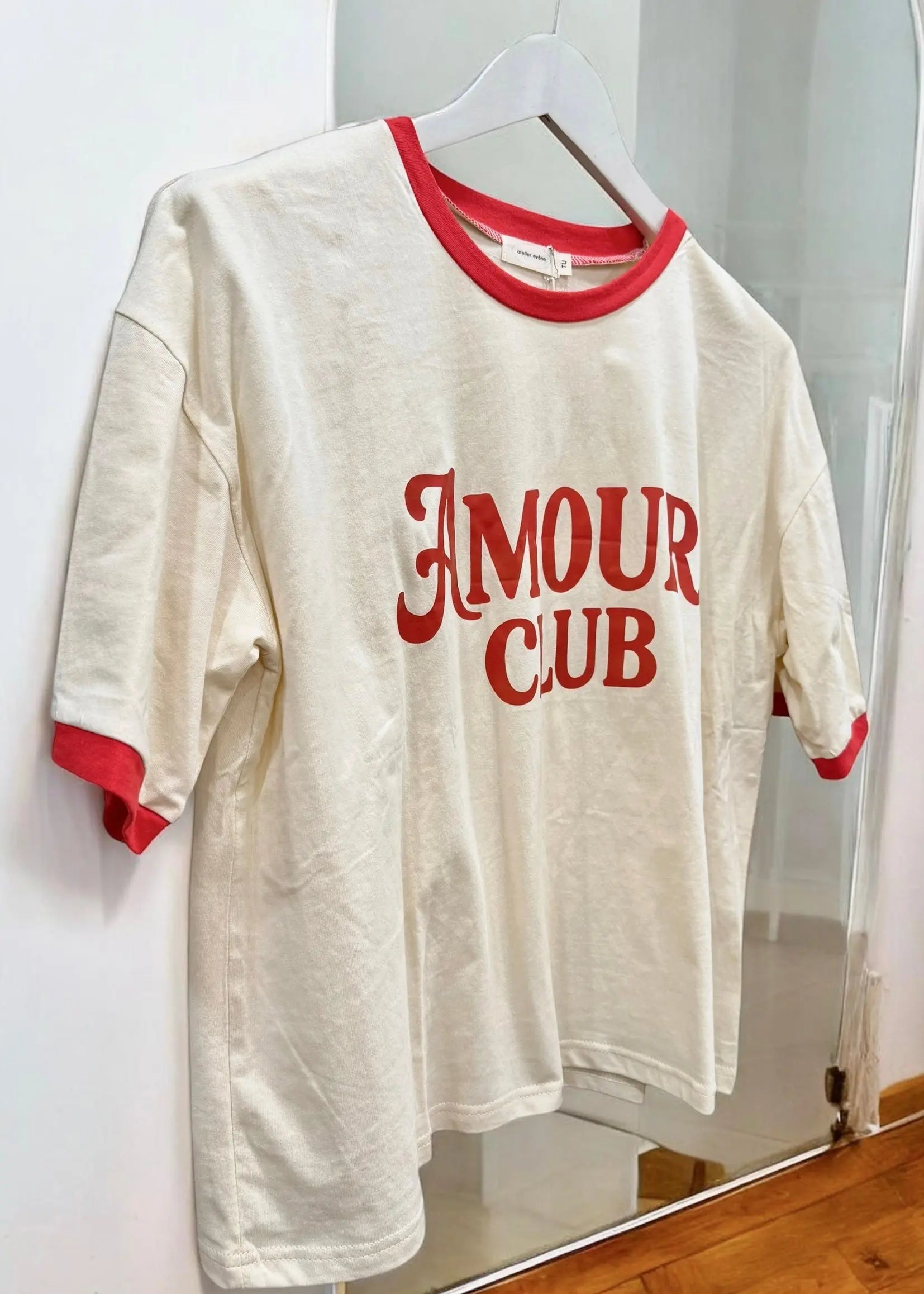 Tee-shirt AMOUR CLUB Beige/rouge L'adresse Corte