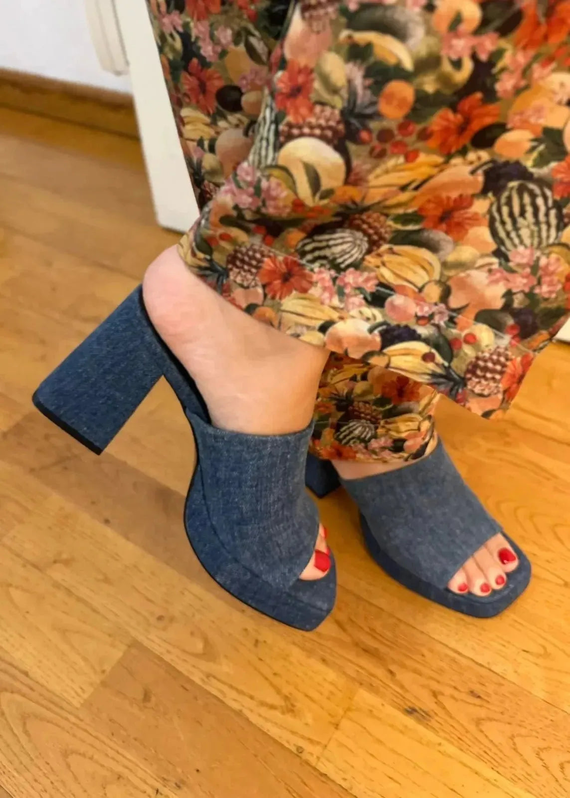 Mules à talons Bibi Lou Magnolia Denim - L'adresse Corte