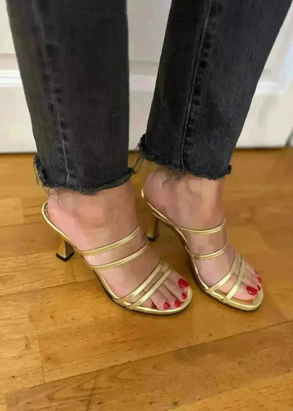 Mules à talons Toral Weekend Gold - L'adresse Corte