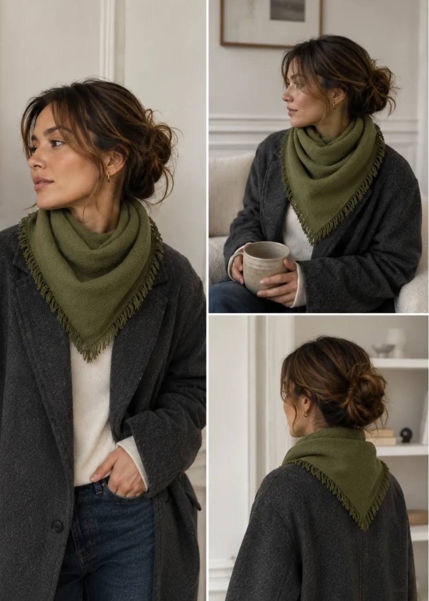 LINETA - 46735-k28 Foulard petit carré uni - L'adresse Corte 