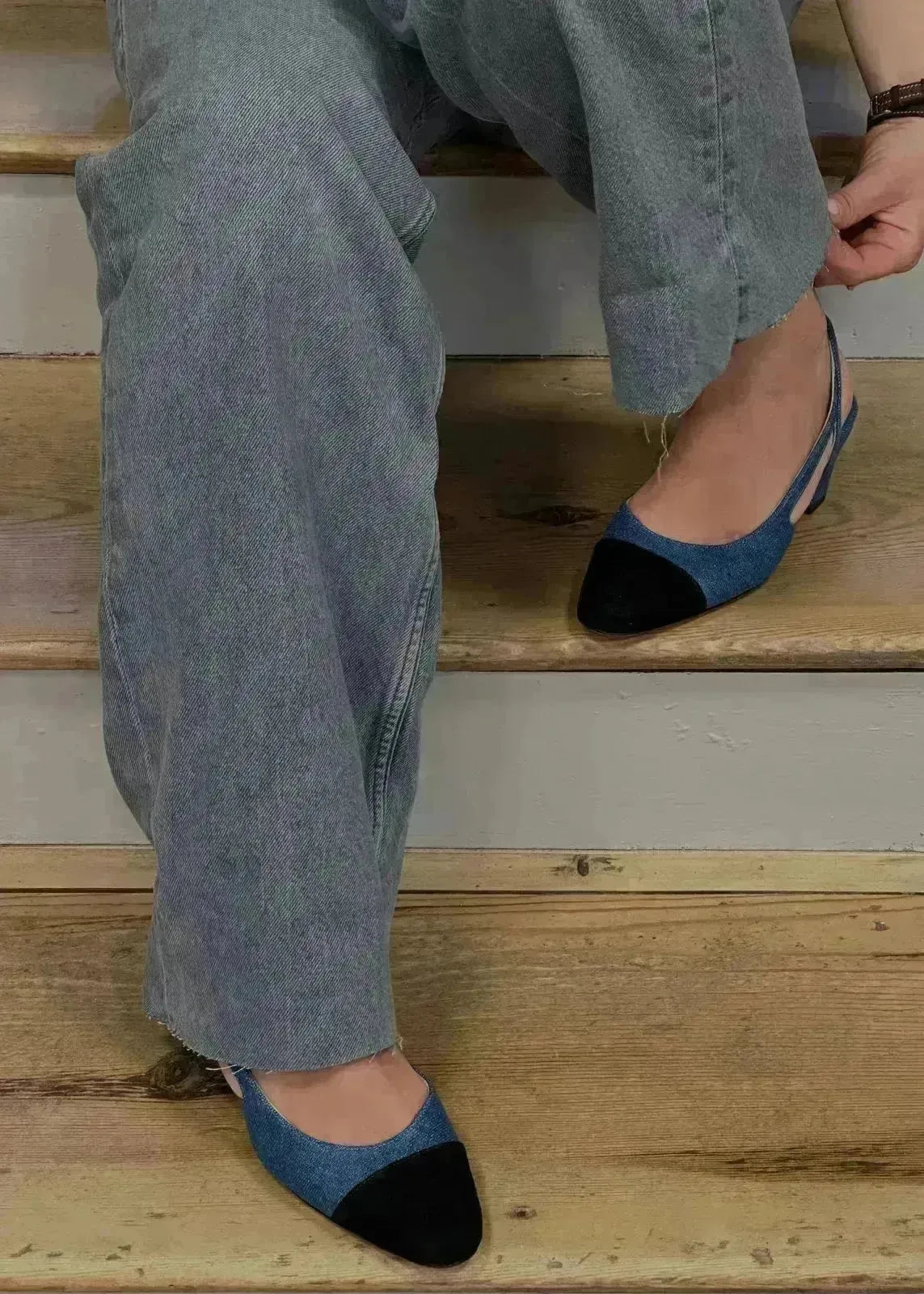 Sandales slingback Anniel Bri - Bri denim - L'adresse Corte