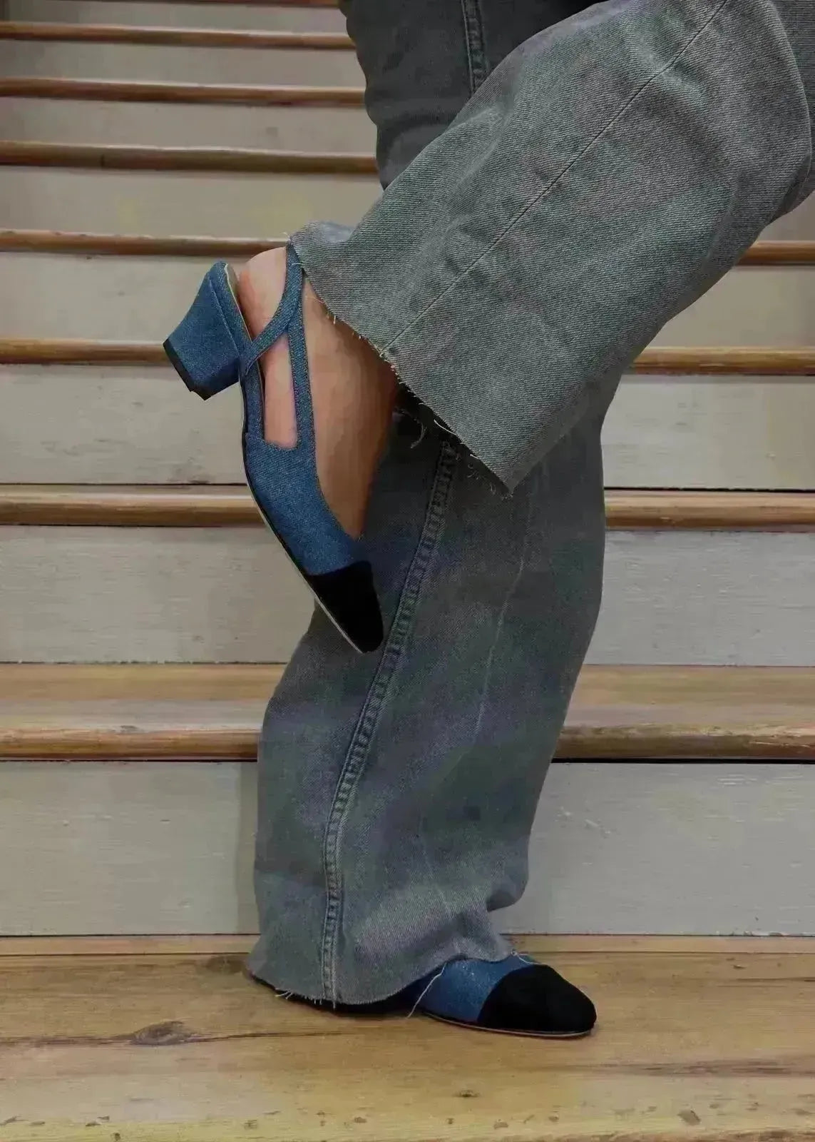 Sandales slingback Anniel Bri - Bri denim - L'adresse Corte