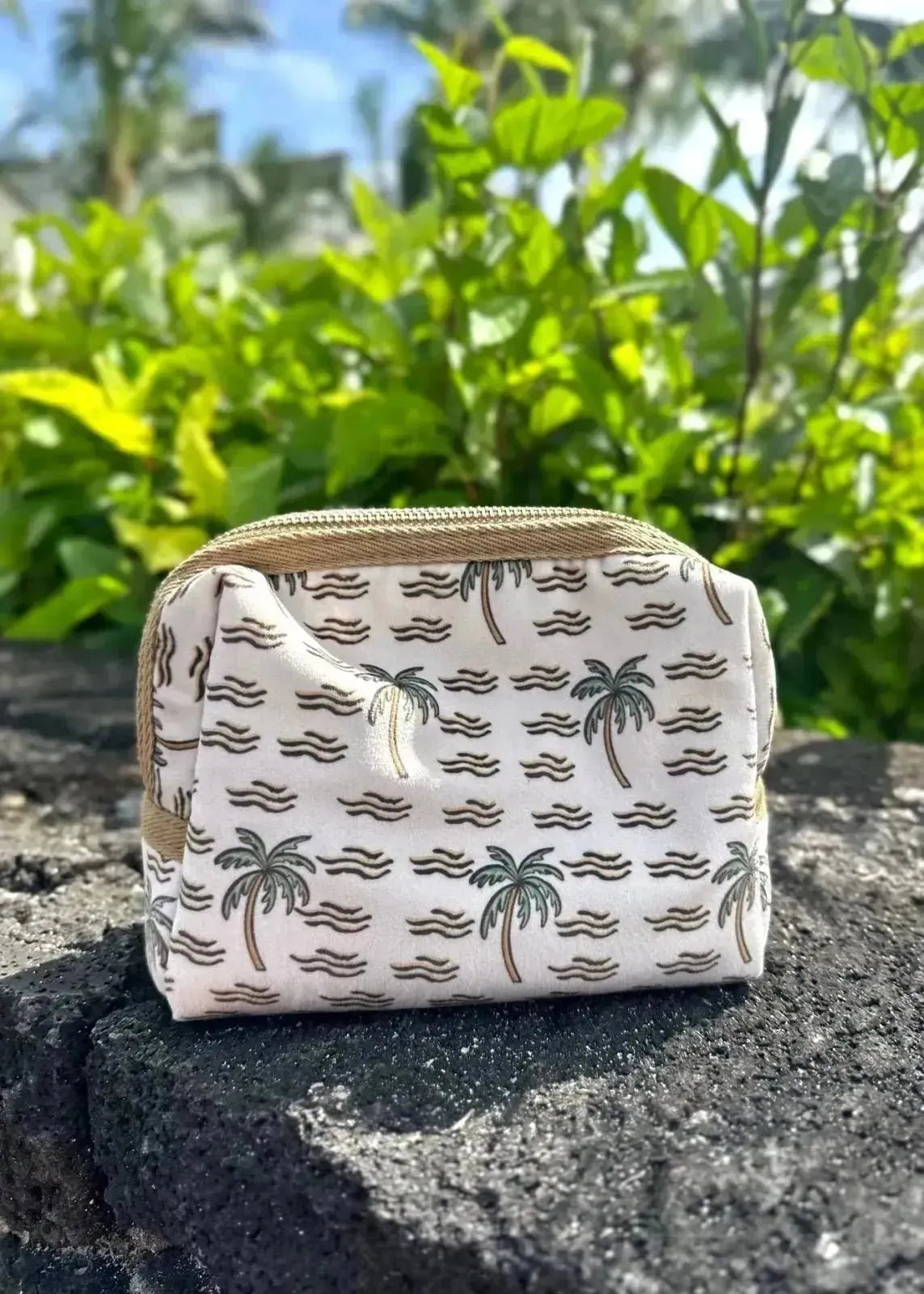 Trousse Sixton London - Velours beige tropical - L'adresse Corte